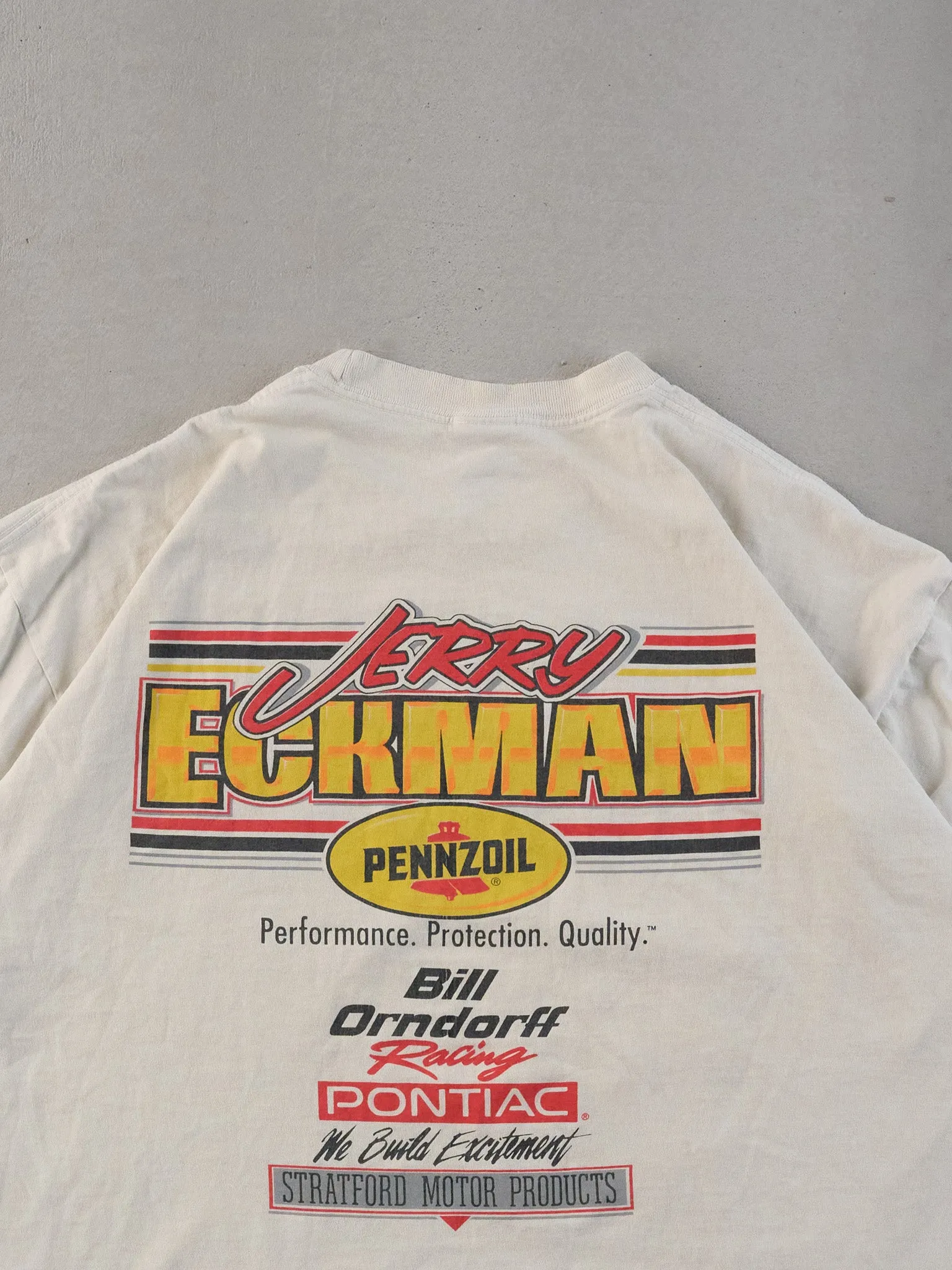 Vintage 90s White Terry Eeckman Pontiac Racing Graphic Tee (L) sold by Rebalance Vintage product image thumbnail 4