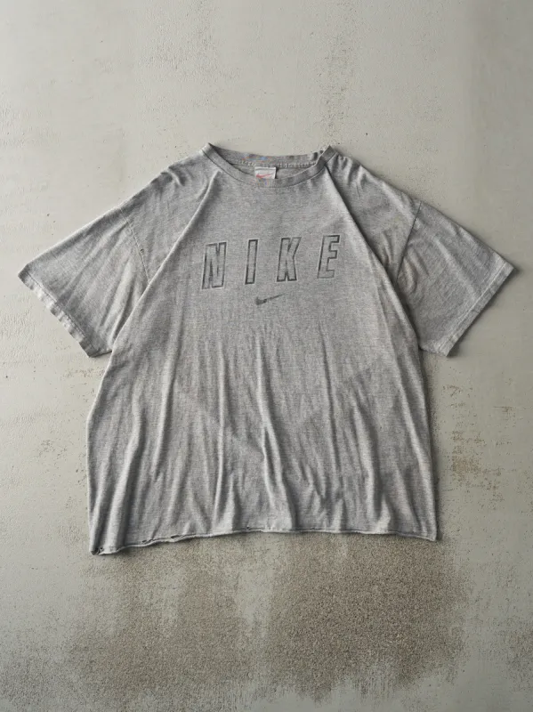 Vintage 90s Grey Nike Logo Tee (L/XL) sold by Rebalance Vintage