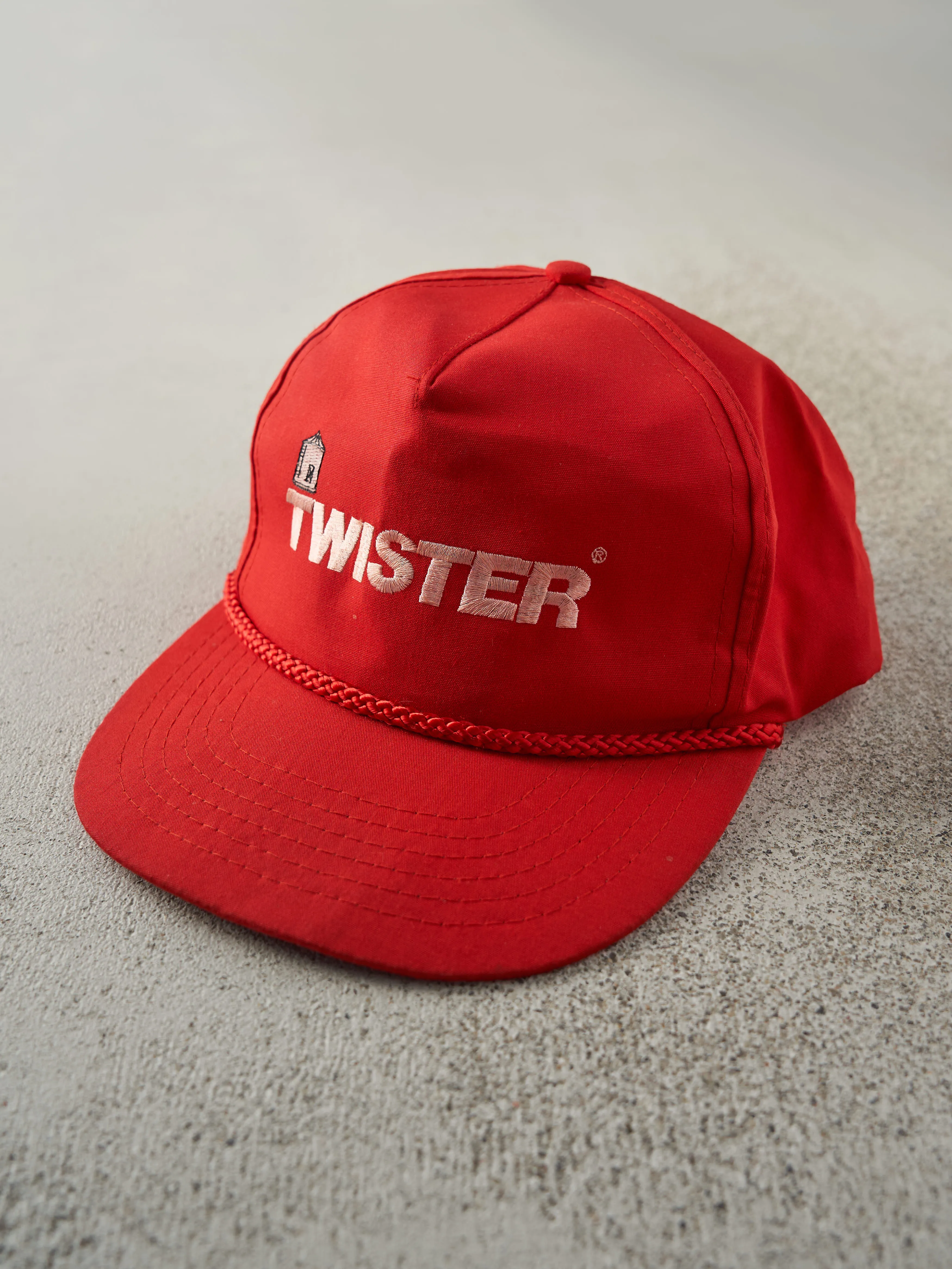 Vintage 90s Red Embroidered Twister Movie Snapback Hat sold by Rebalance Vintage product image thumbnail 2