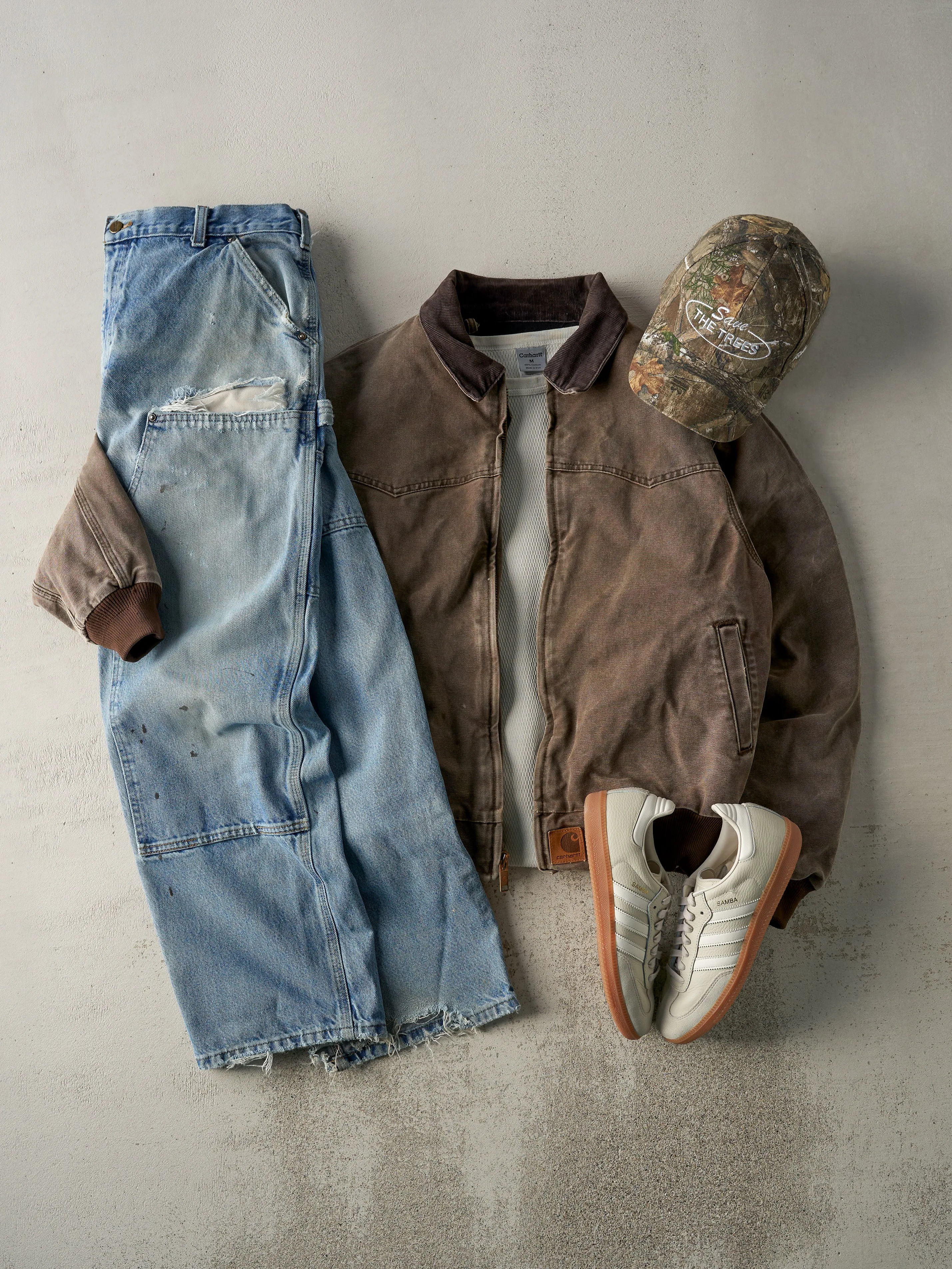 Vintage 90s Light Wash Carhartt Denim Double Knee Carpenter Jeans (37x29) sold by Rebalance Vintage product image thumbnail 2