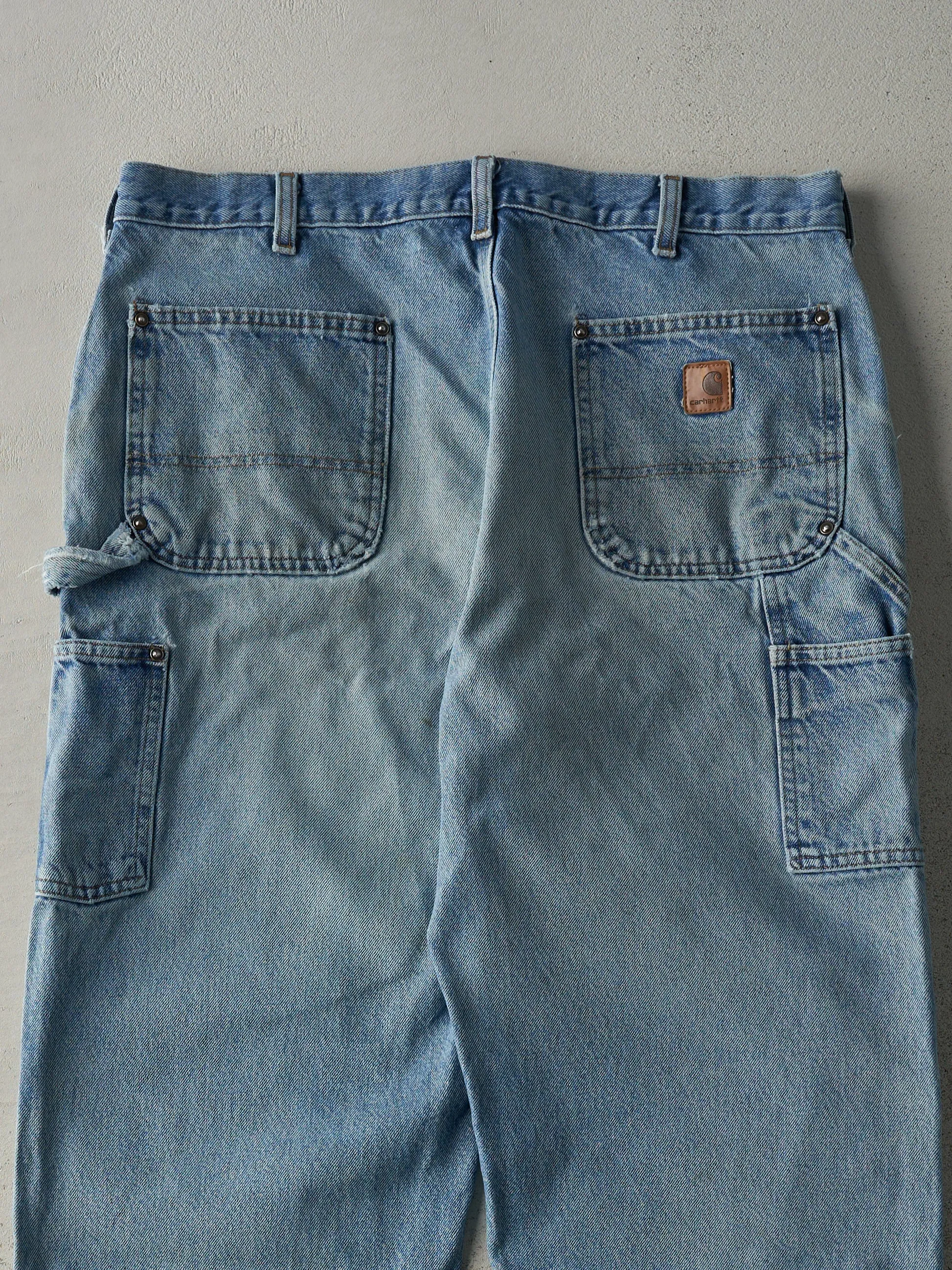 Vintage 90s Light Wash Carhartt Denim Double Knee Carpenter Jeans (37x29) sold by Rebalance Vintage product image thumbnail 5