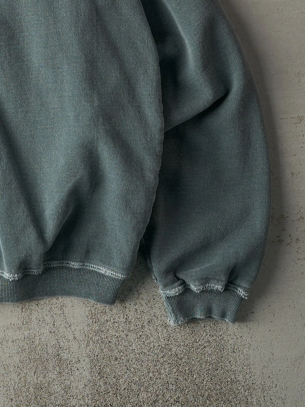 Vintage 90s RARE Washed Green Quarter Zip Roots Sporting Goods Hoodie (L/XL) sold by Rebalance Vintage product image thumbnail 3