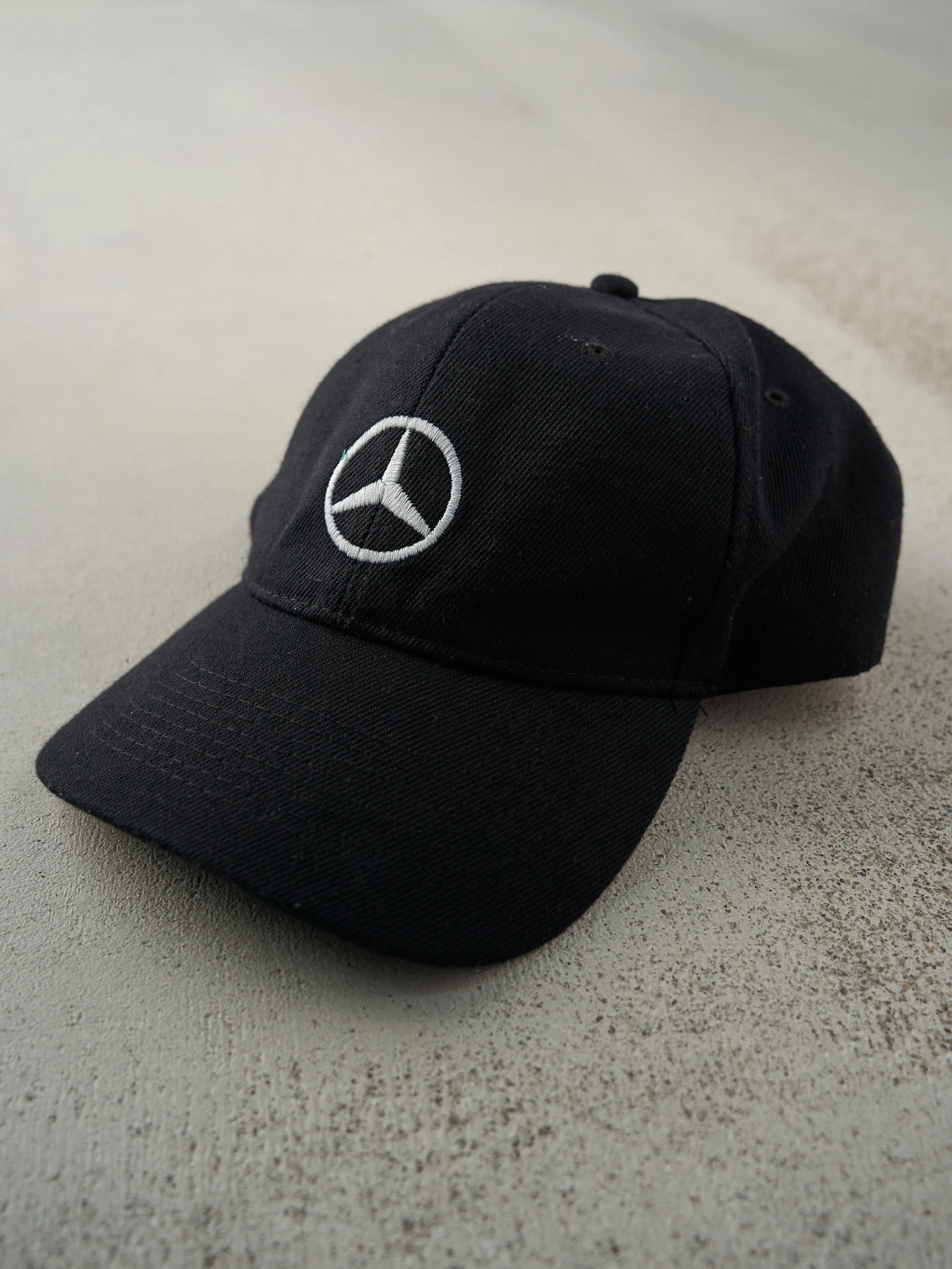 Vintage Y2K Black Embroidered Mercedes-Benz Logo Velcro Back Hat sold by Rebalance Vintage product image thumbnail 2