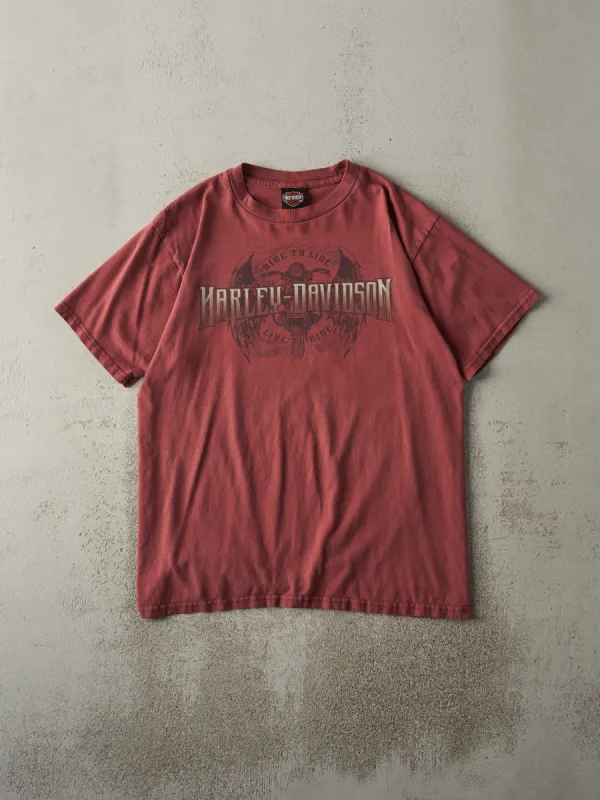 Vintage 06' Burgundy Santa Barbra, California Harley Davidson Tee (M) sold by Rebalance Vintage