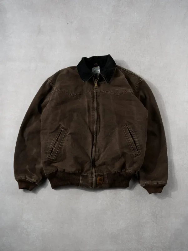 Vintage 90s Brown Rare Carhartt Western Sante Fe Workwear Jacket (L) sold by Rebalance Vintage