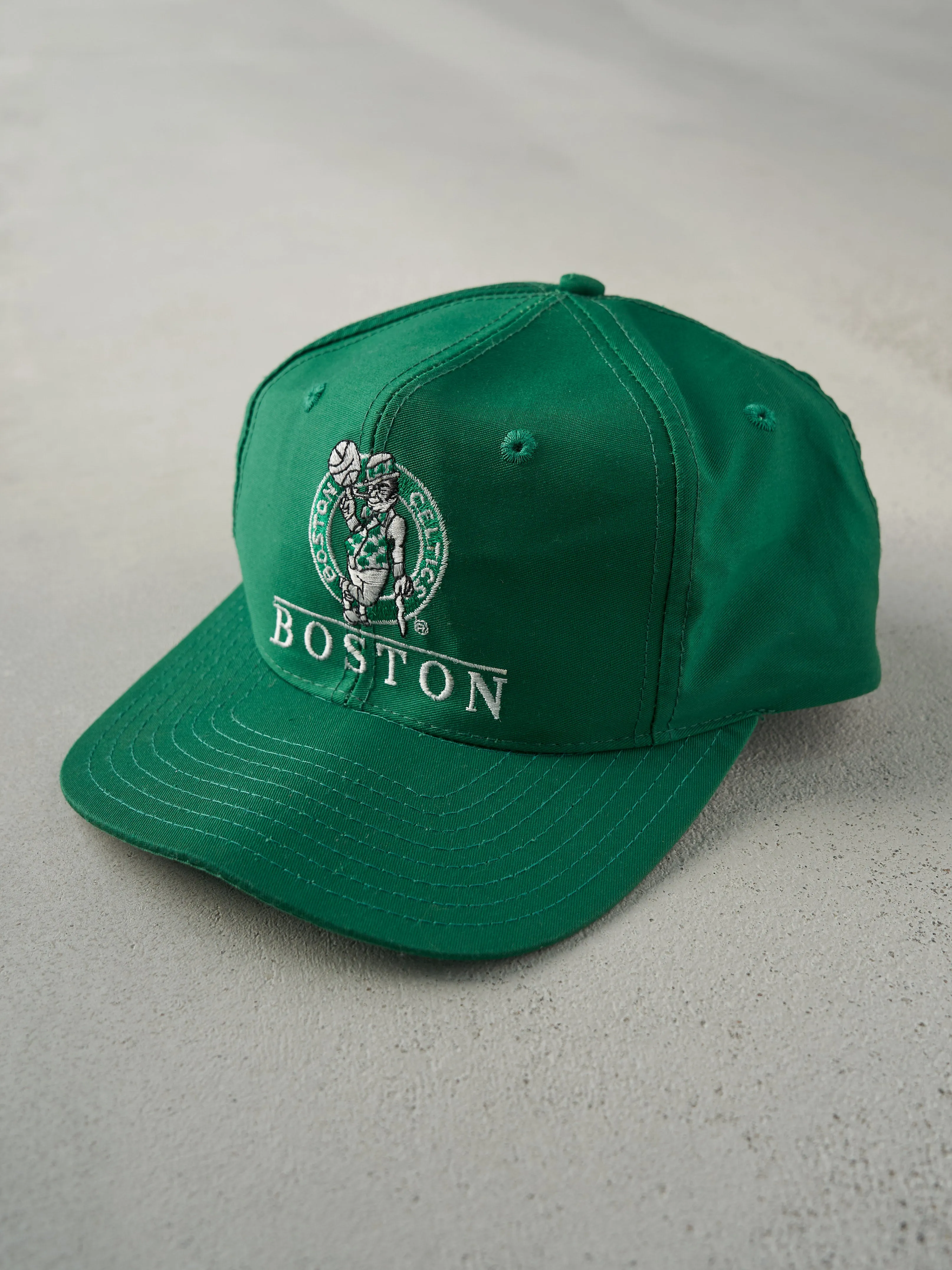 Vintage 90s Green Boston Celtics Embroidered Snap Back Hat sold by Rebalance Vintage product image thumbnail 2