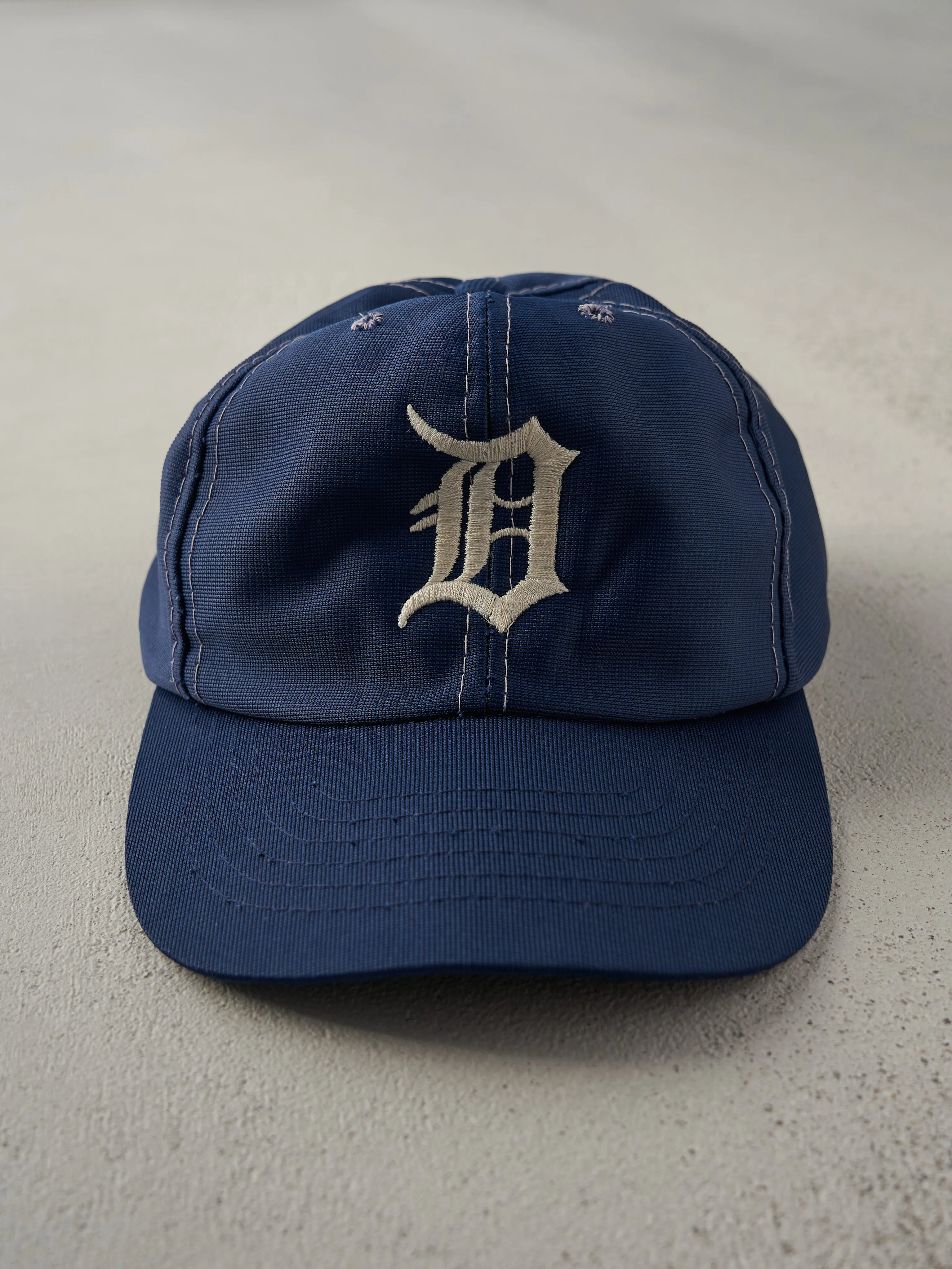 Vintage 80s Navy Blue Detroit Tigers MLB Snapback Hat sold by Rebalance Vintage