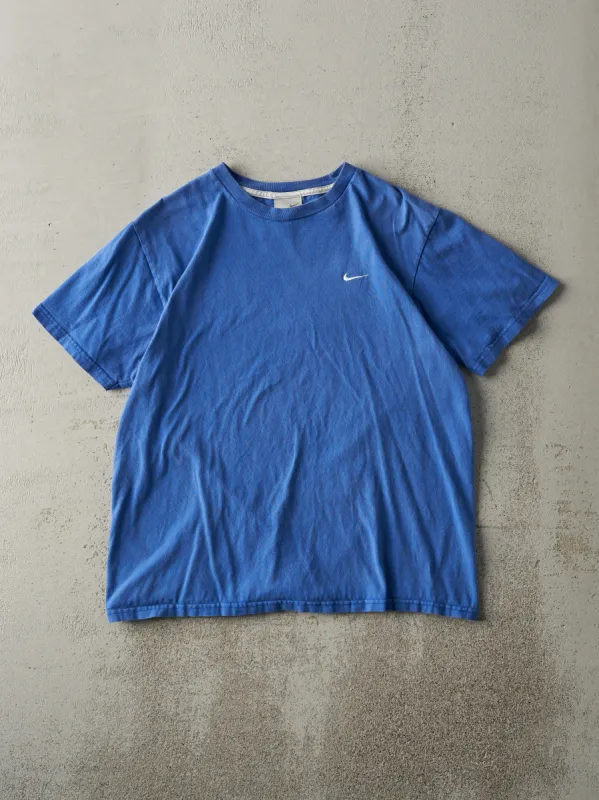 Vintage Y2K Cobalt Blue Nike Swoosh Embroidered Tee (M) sold by Rebalance Vintage