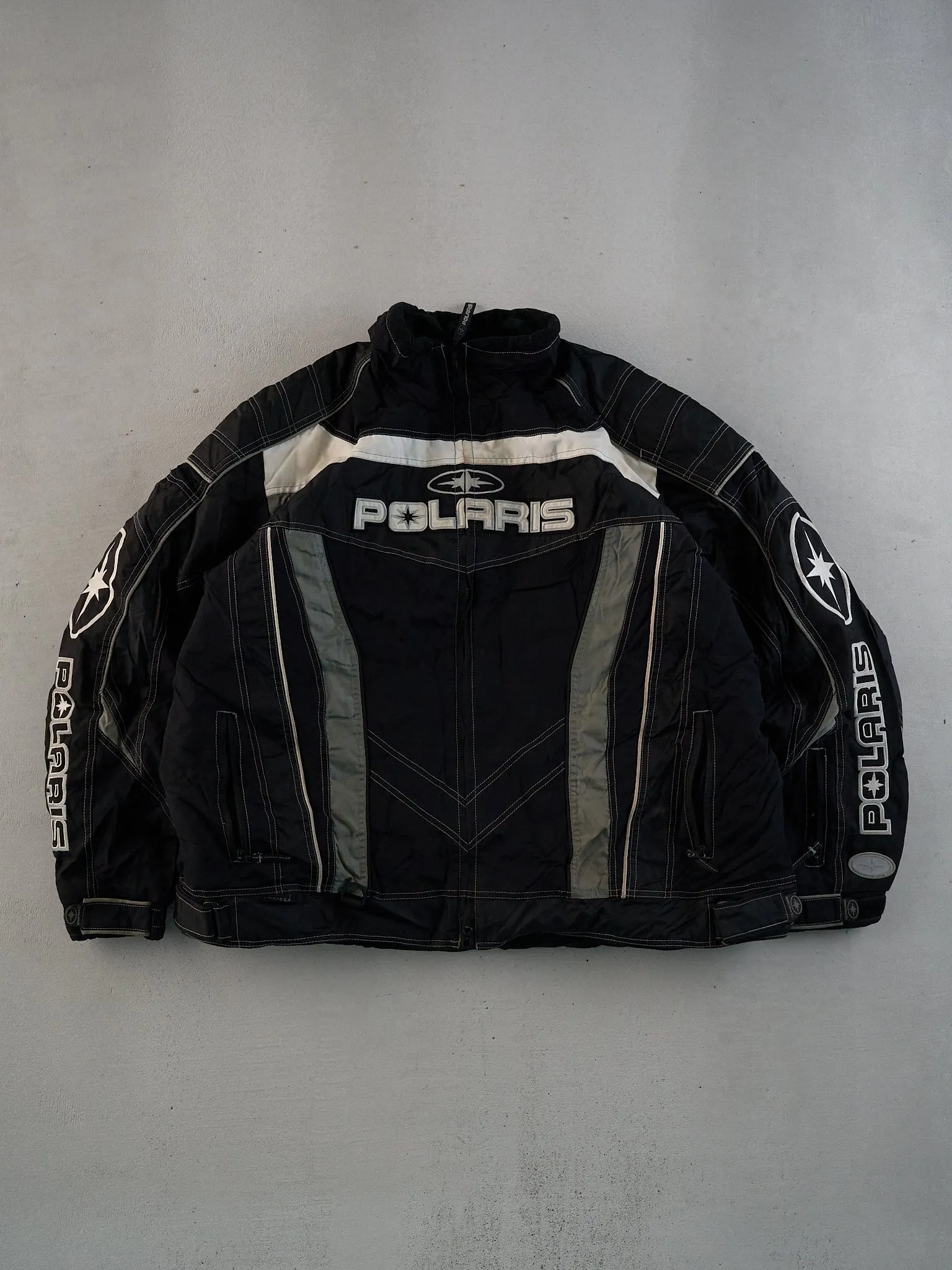 Vintage Black, Grey and White Polaris Jacket (XL) sold by Rebalance Vintage