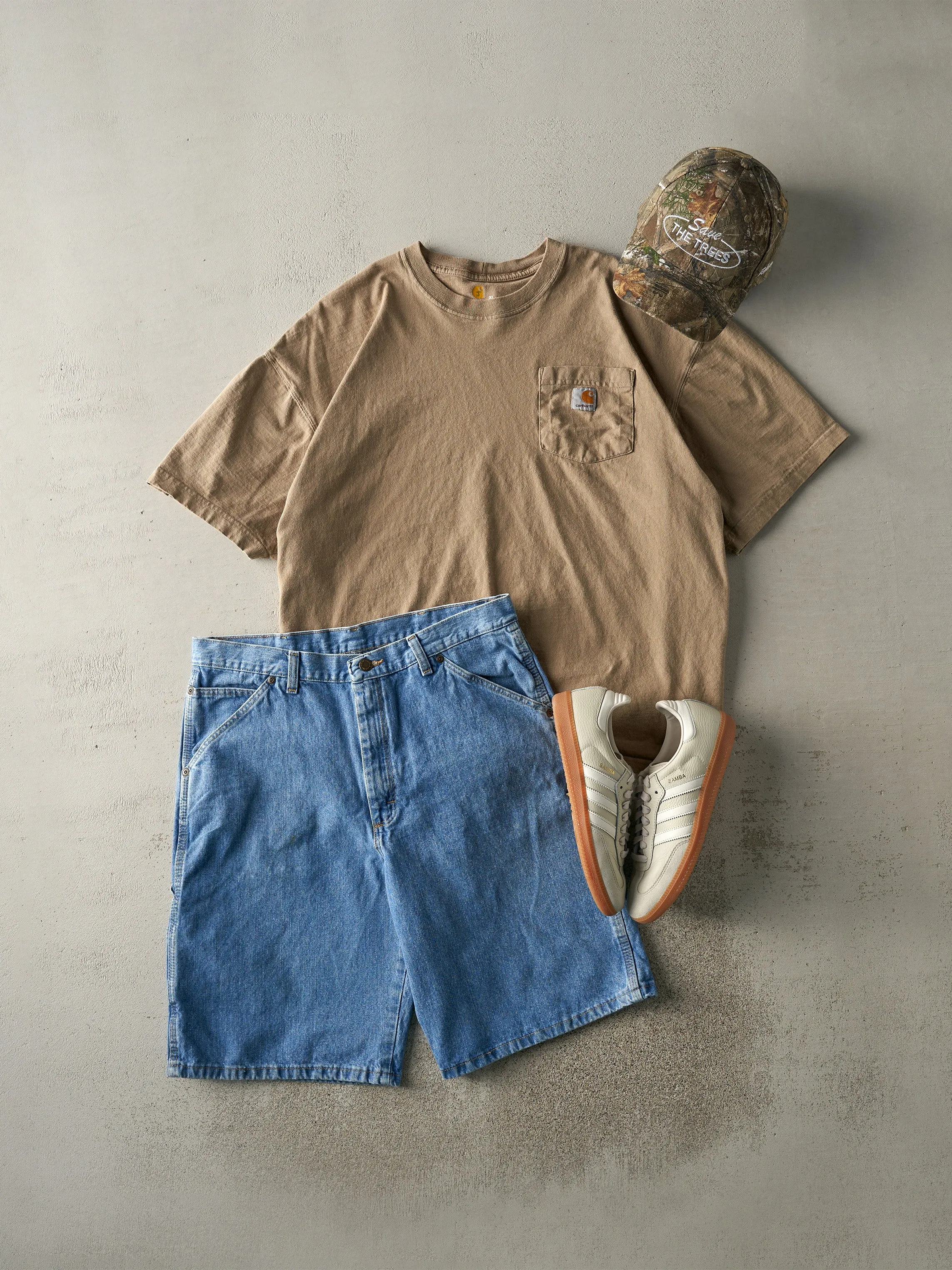 Vintage Y2K Beige Carhartt Pocket Tee (L) sold by Rebalance Vintage product image thumbnail 2