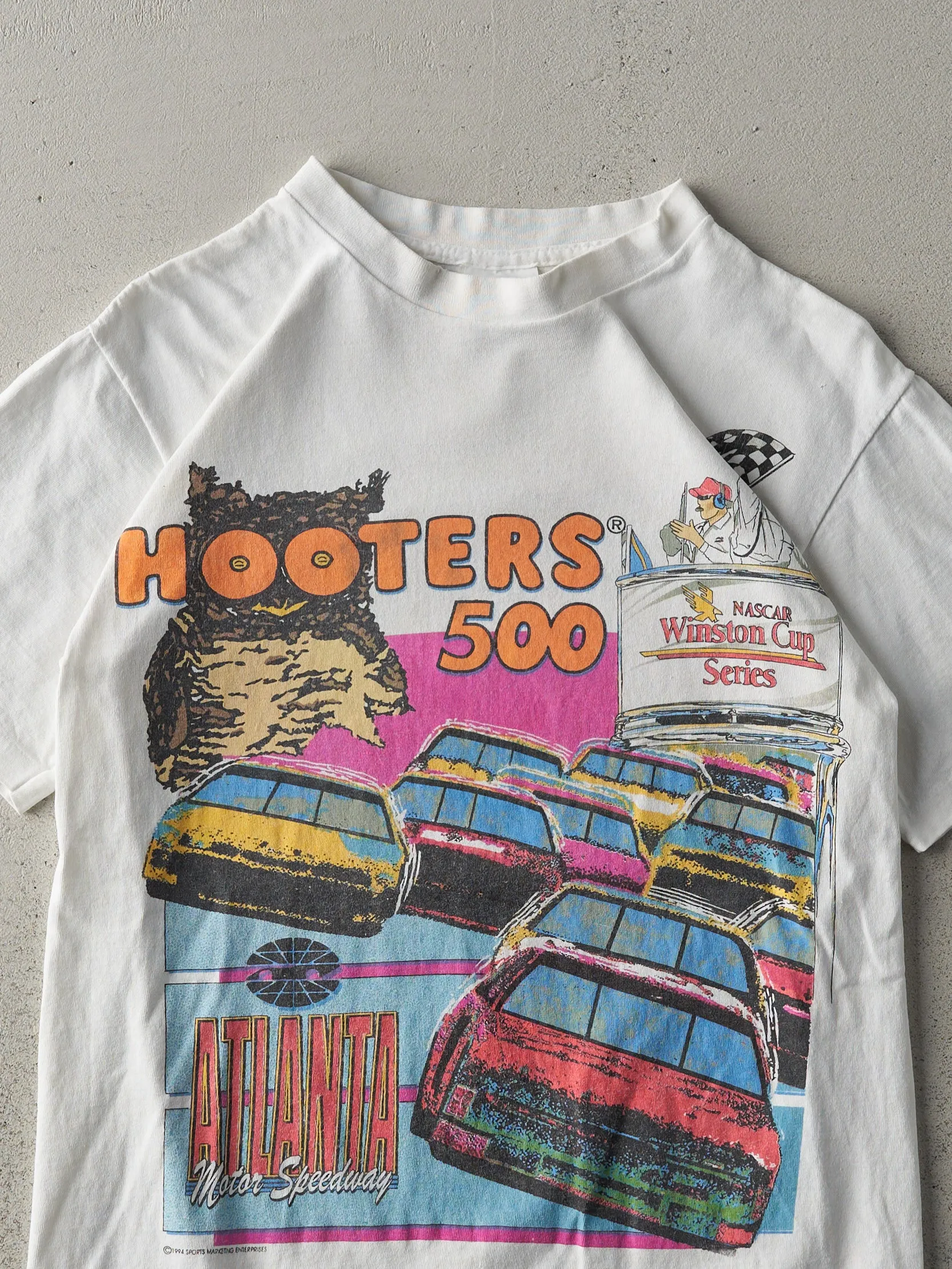 Vintage 94' White Nascar x Hooters Single Stitch Tee (S) sold by Rebalance Vintage product image thumbnail 3