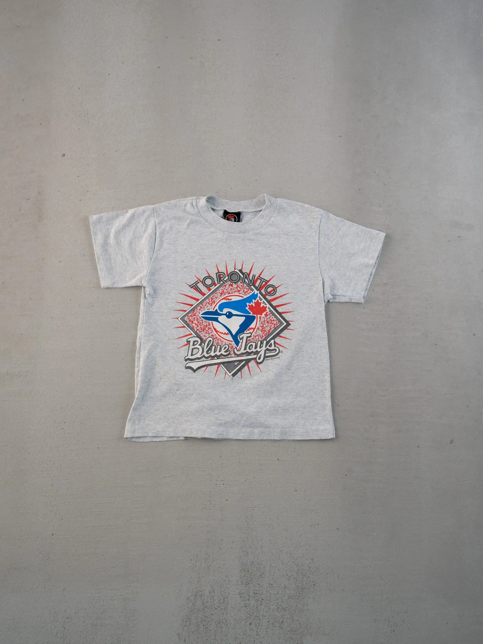 Vintage 92' Grey Single Stitched Toronto Blue Jays Graphic Tee (XS) sold by Rebalance Vintage