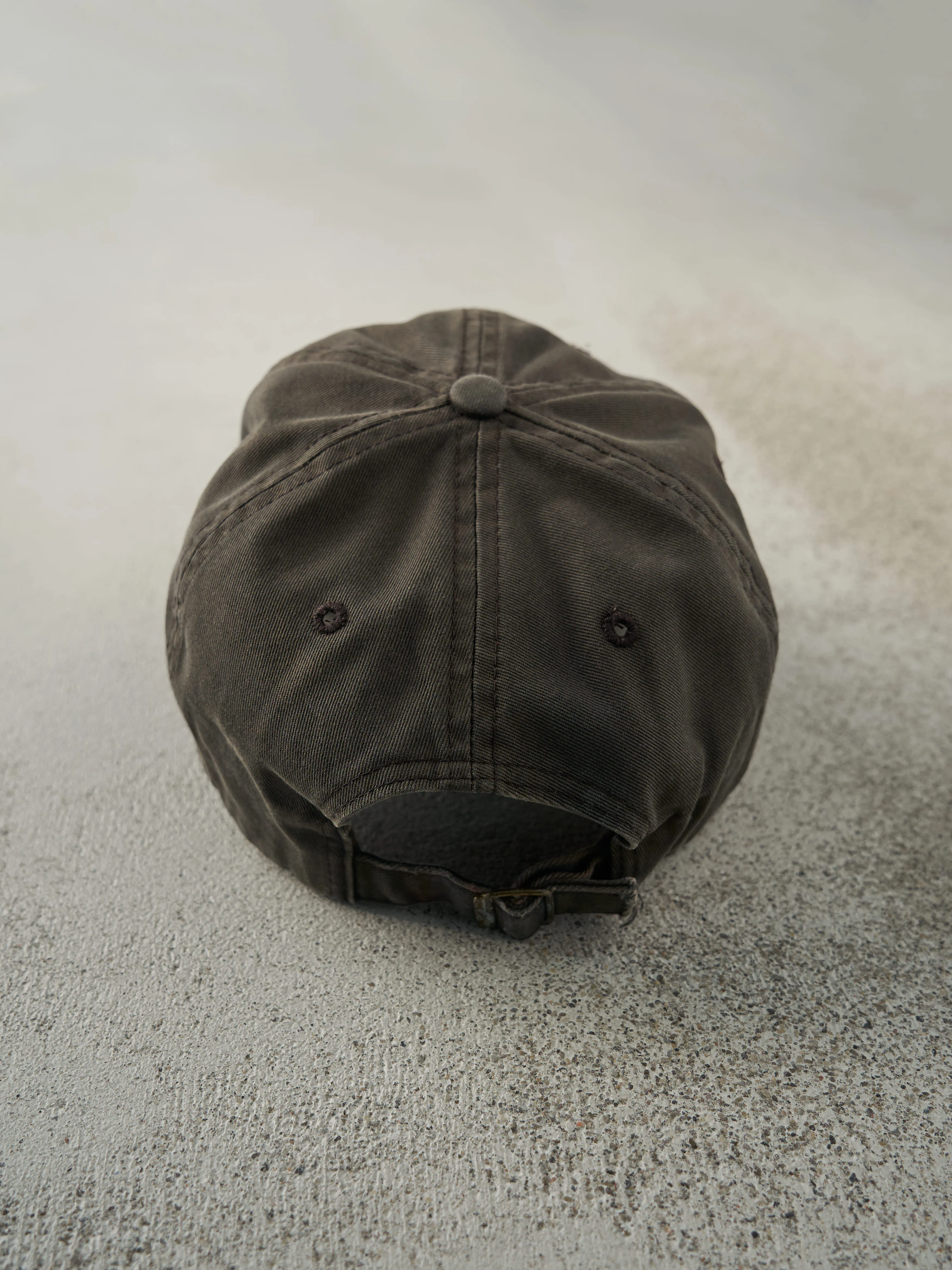 Vintage 90s Faded Black Embroidered Nike Swoosh Strap Back Hat sold by Rebalance Vintage product image thumbnail 3