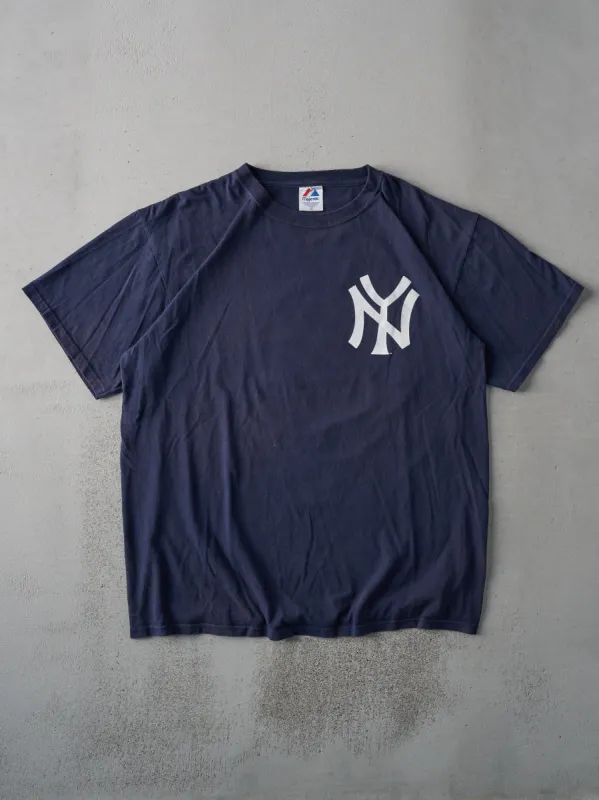 Vintage Y2K Navy New York Yankees Yogi Berra Player Tee (L) sold by Rebalance Vintage