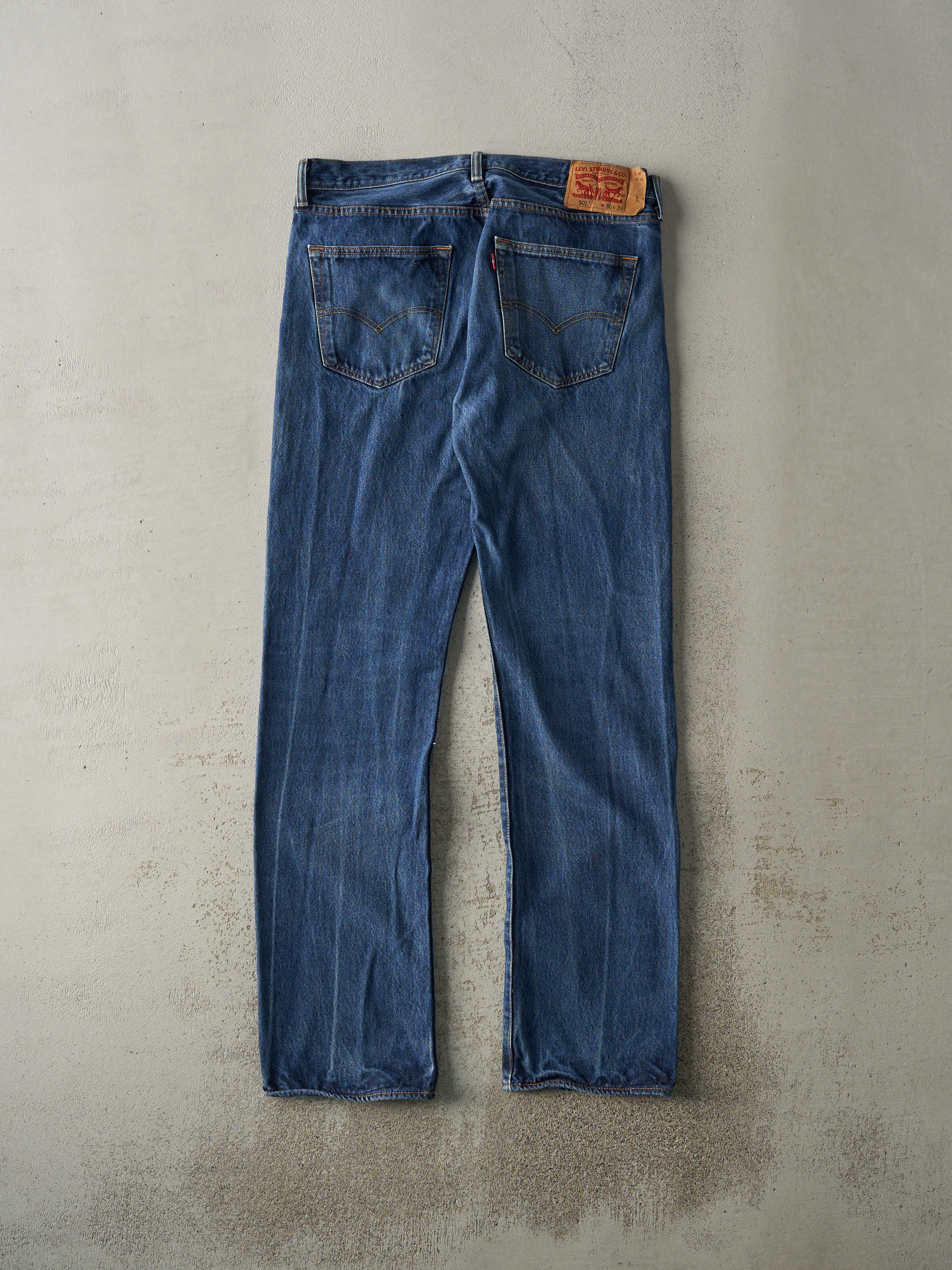 Vintage Y2K Dark Wash Levi's 501 Jeans (36x35) sold by Rebalance Vintage product image thumbnail 2