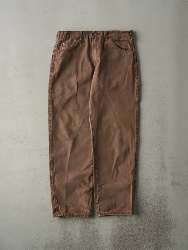 Vintage Y2K Faded Brown Dickies Workwear Pants (33x30) sold by Rebalance Vintage