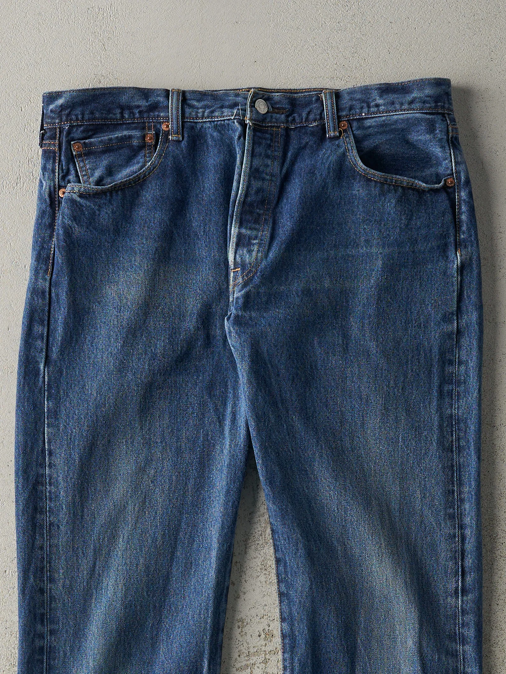 Vintage Y2K Dark Wash Levi's 501 Jeans (36x35) sold by Rebalance Vintage product image thumbnail 3