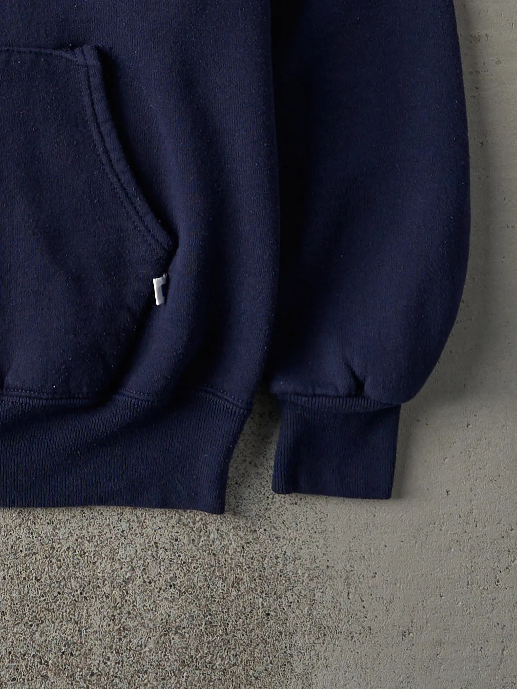 Vintage 90s Navy Blue Blank Russell Athletics Hoodie (M) sold by Rebalance Vintage product image thumbnail 3