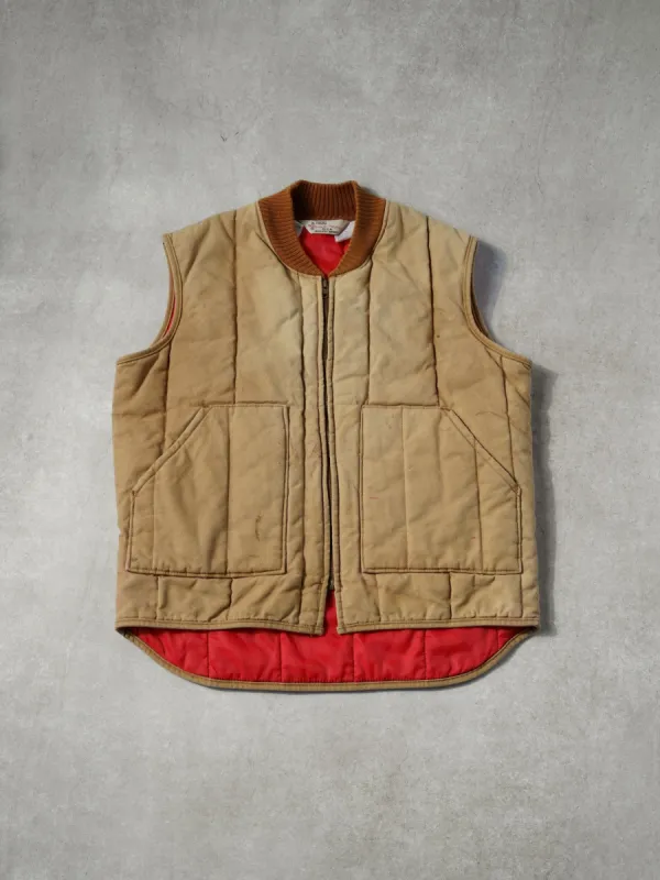 Vintage 90s Light Brown Blizzard USA Insulated Workwear Vest (L) sold by Rebalance Vintage