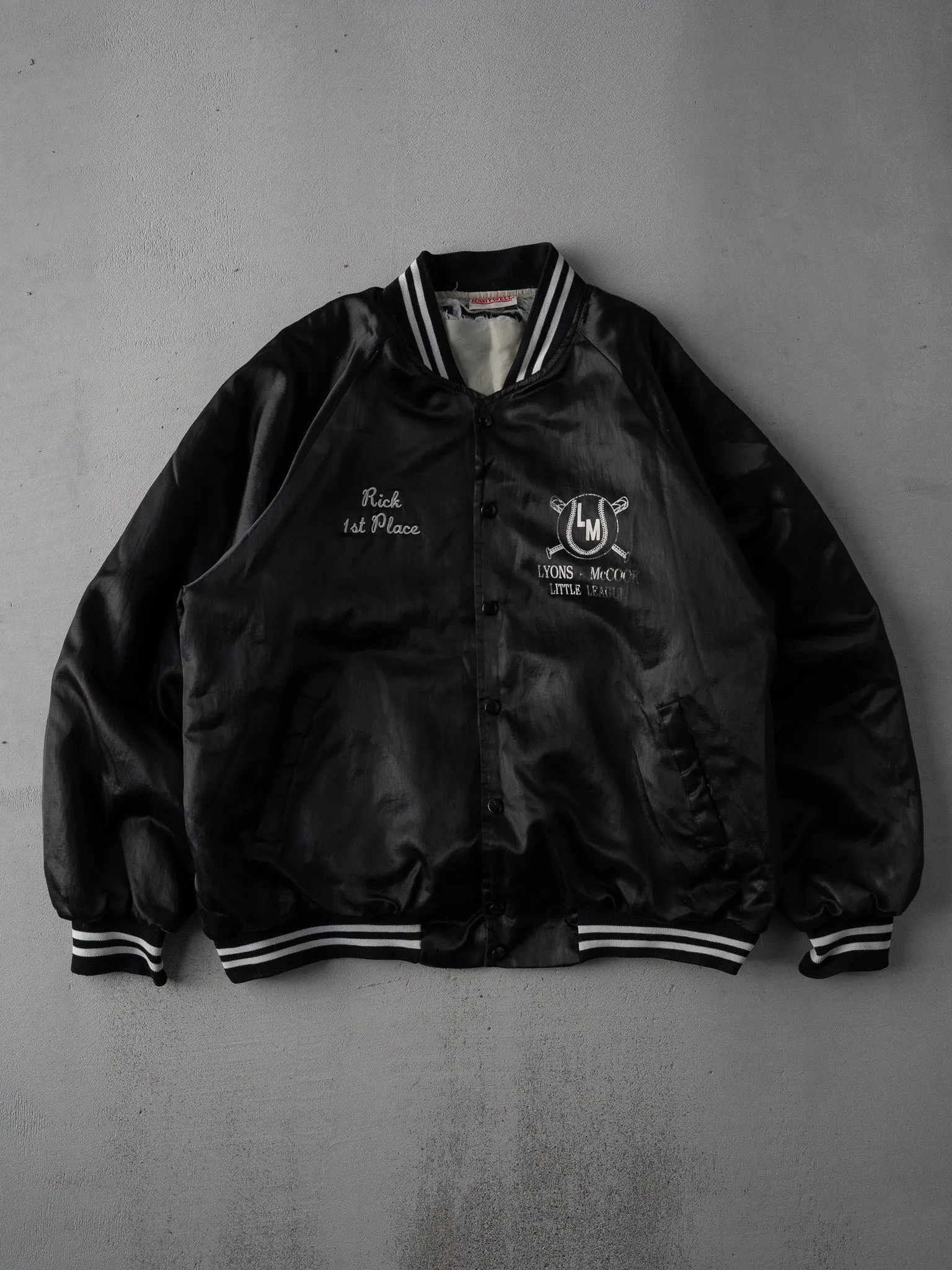 Vintage Black Lyons McCook Baseball Bomber (XL) sold by Rebalance Vintage