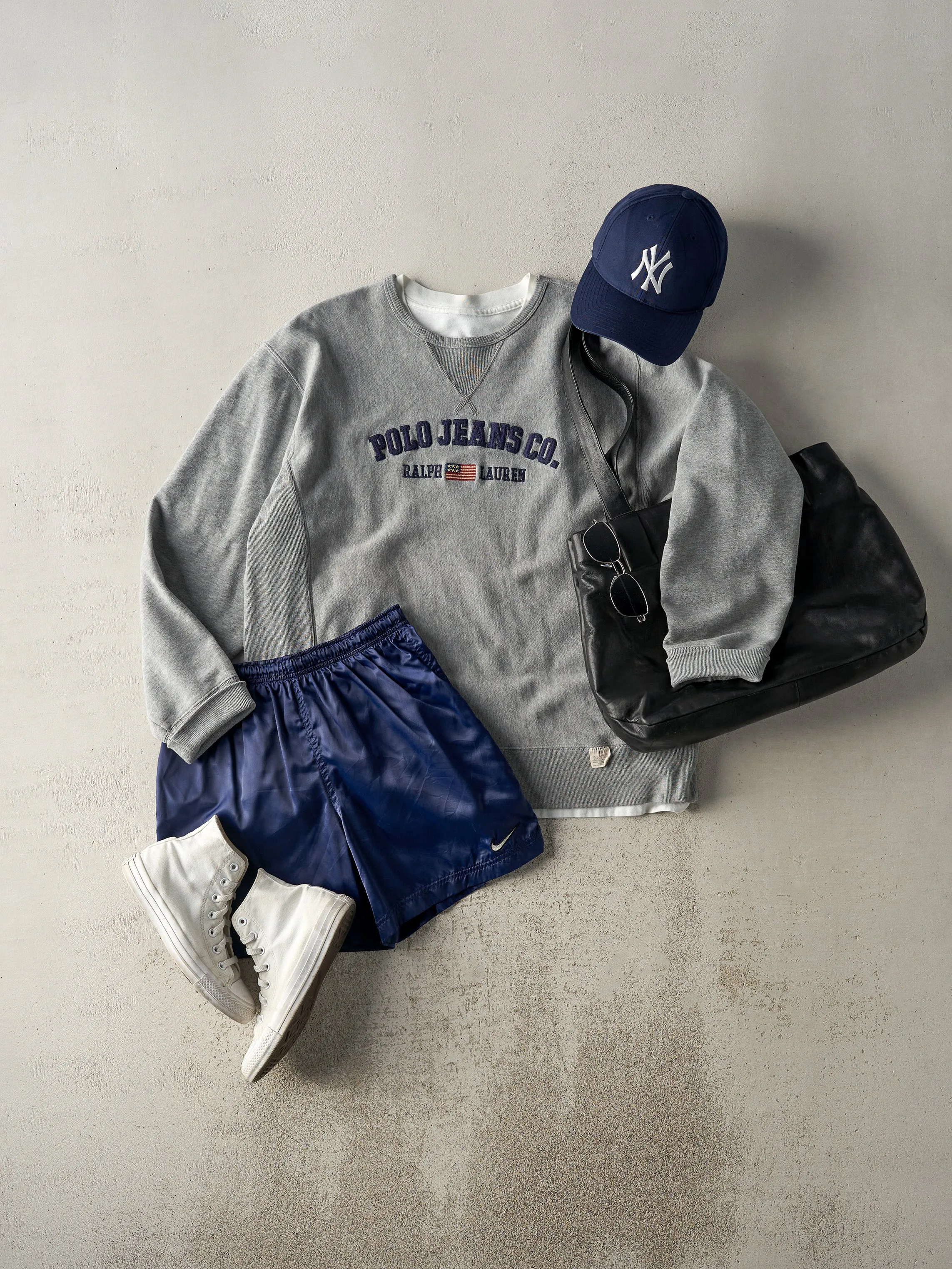 Vintage Y2K Grey Embroidered Polo Jeans Co Crewneck (L/XL) sold by Rebalance Vintage product image thumbnail 2