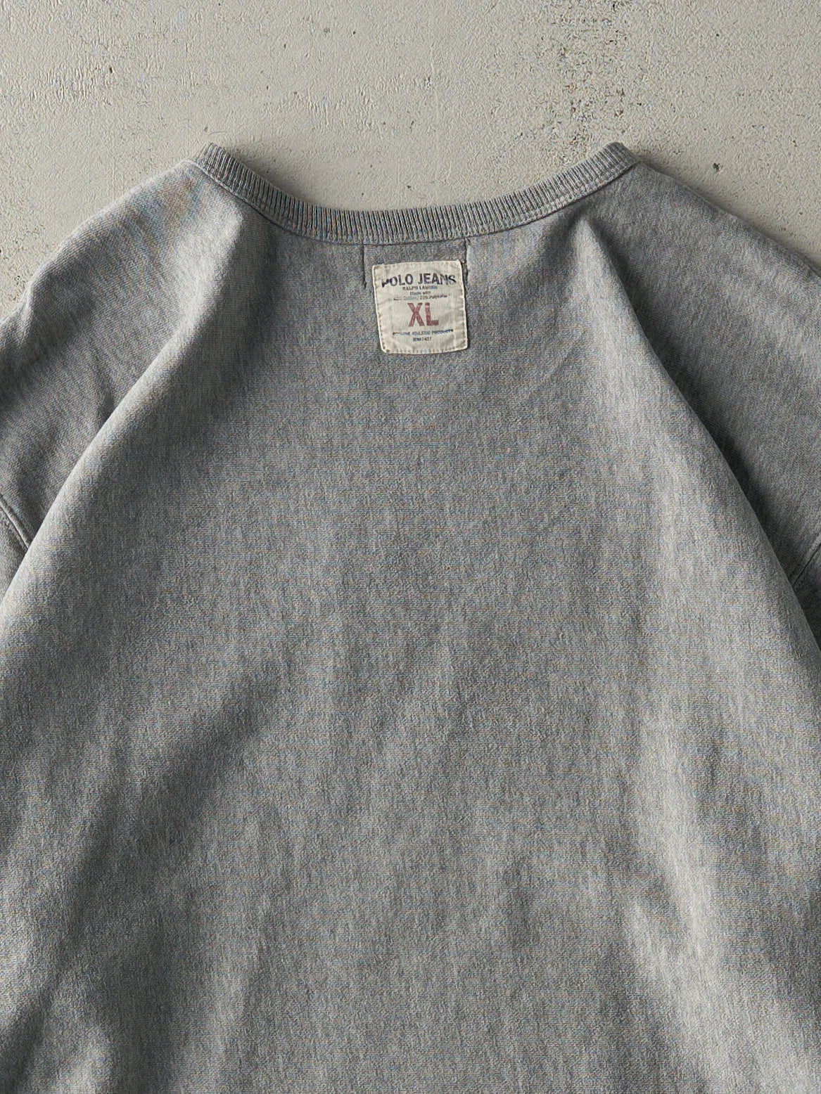 Vintage Y2K Grey Embroidered Polo Jeans Co Crewneck (L/XL) sold by Rebalance Vintage product image thumbnail 5