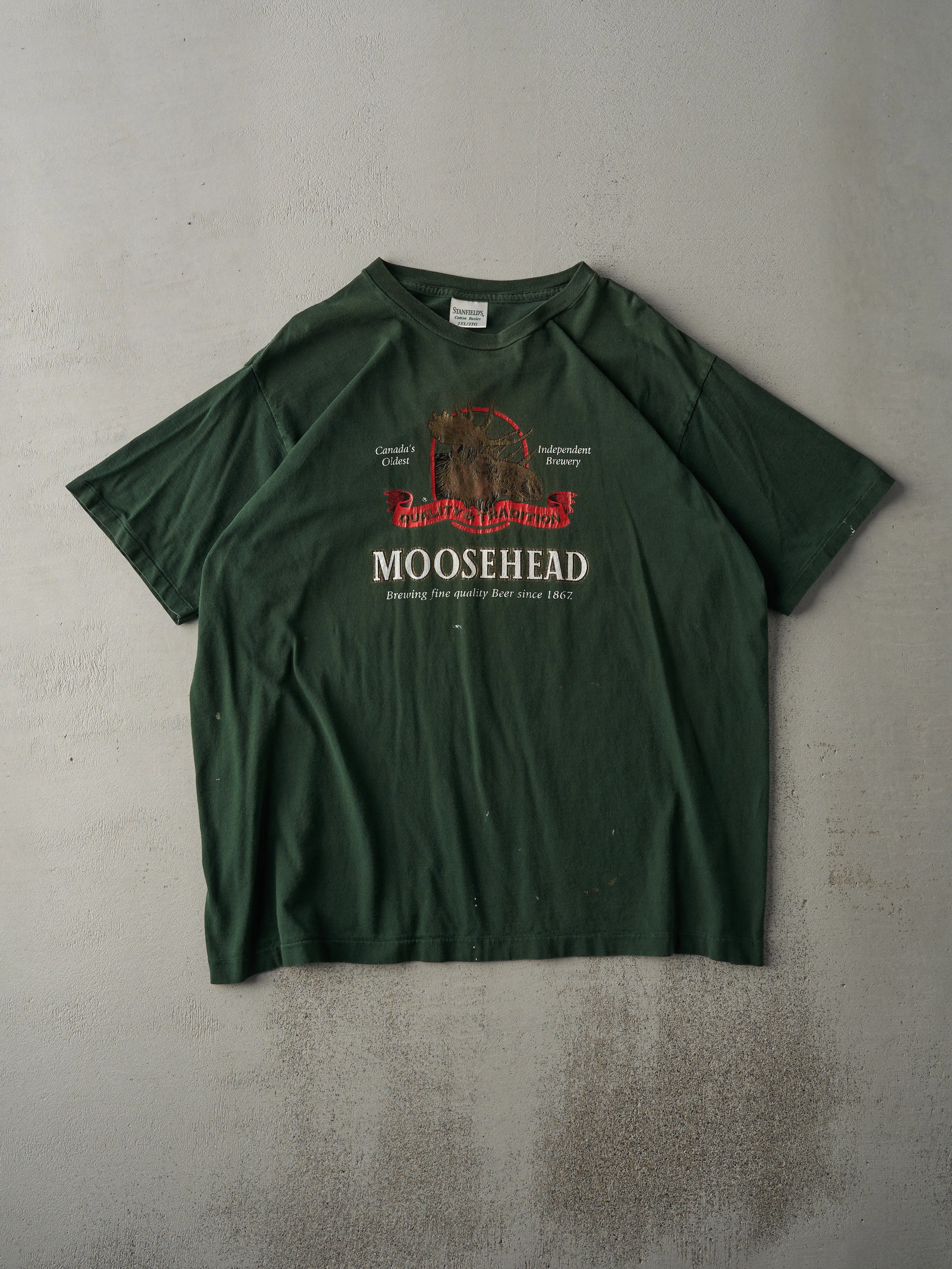 Vintage 90s Forest Green Moose Head Single Stitch Tee (XL) sold by Rebalance Vintage