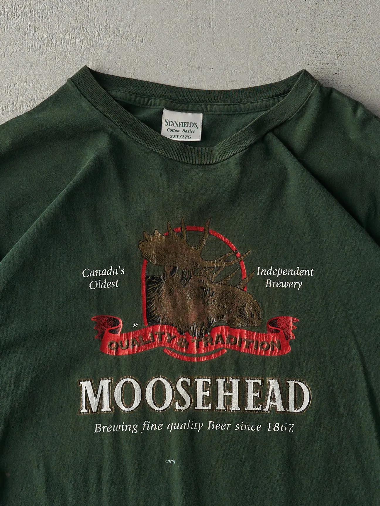 Vintage 90s Forest Green Moose Head Single Stitch Tee (XL) sold by Rebalance Vintage product image thumbnail 2