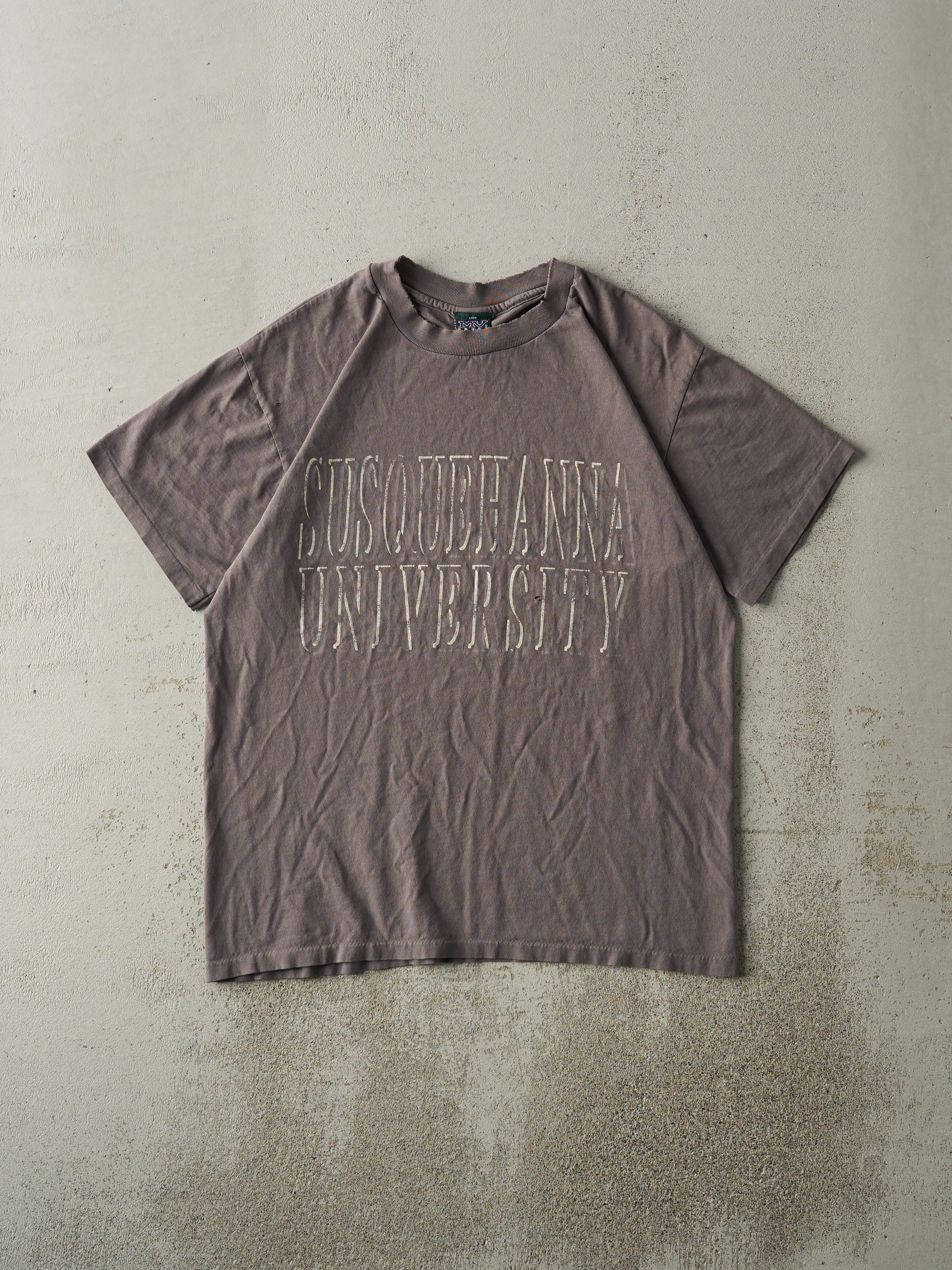 Vintage 90s Grey Susquehanna University Single Stitch Tee (M) sold by Rebalance Vintage