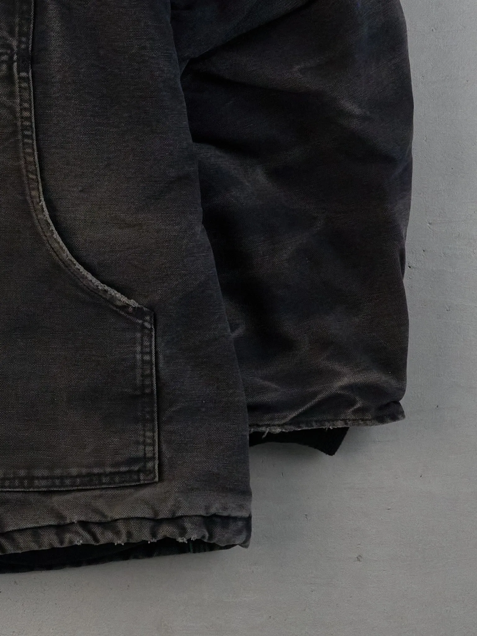 Vintage 90s Faded Black Carhartt Collared Workwear Jacket (L) sold by Rebalance Vintage product image thumbnail 3