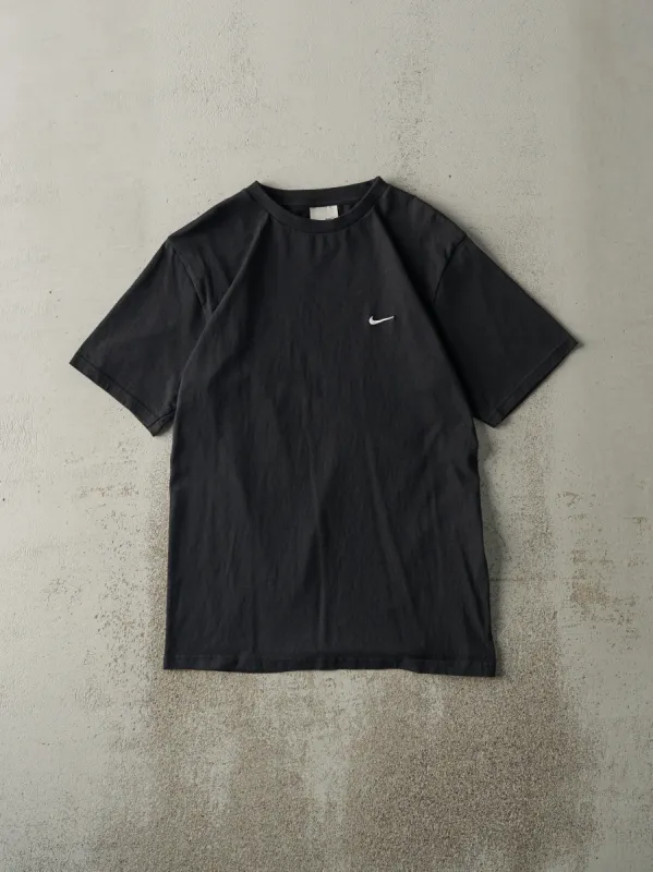 Vintage Y2K Black Embroidered Nike Swoosh Tee (S) sold by Rebalance Vintage