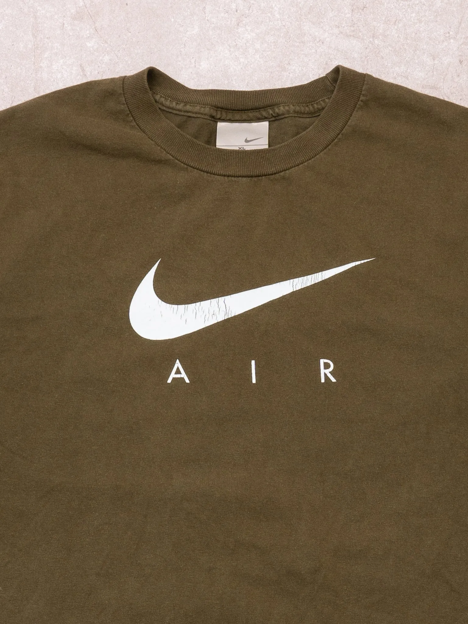 Vintage Y2K Moss Green Nike Air Logo Tee (L) sold by Rebalance Vintage product image thumbnail 2