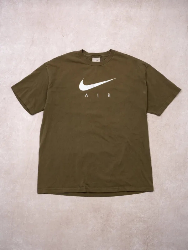 Vintage Y2K Moss Green Nike Air Logo Tee (L) sold by Rebalance Vintage