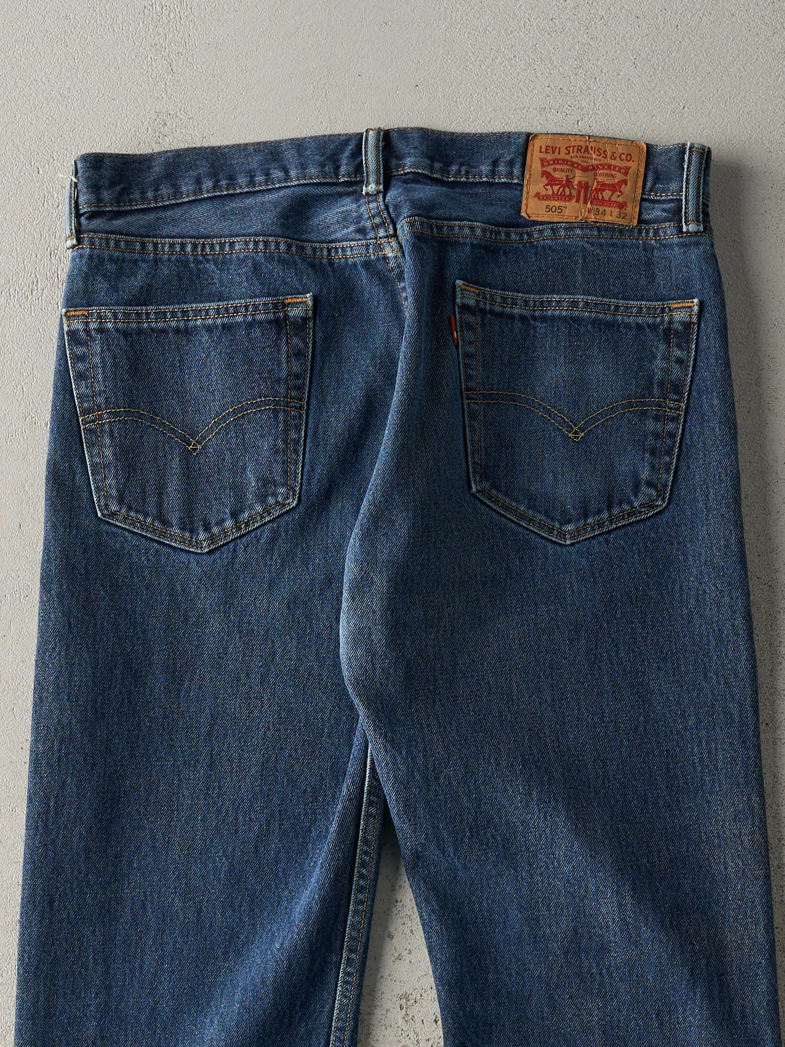 Vintage Y2K Dark Wash Levi's 505 Jeans (35x31) sold by Rebalance Vintage product image thumbnail 4
