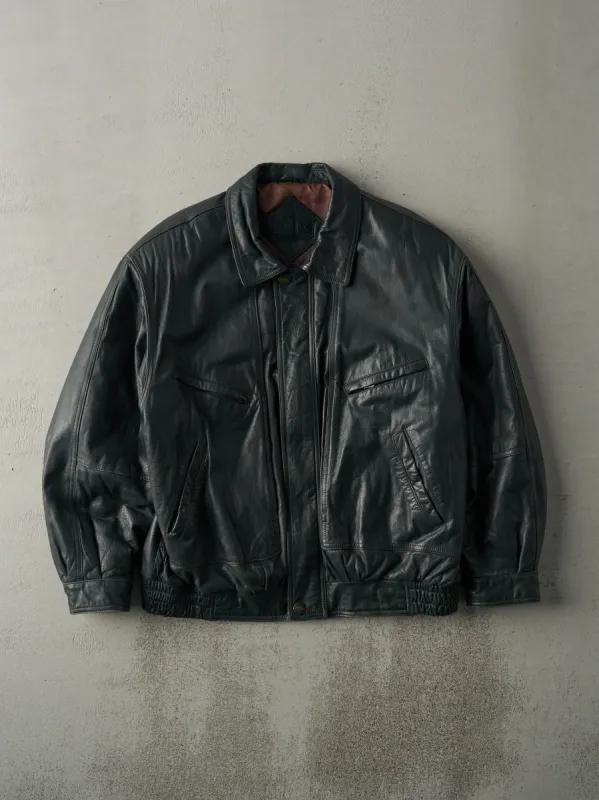 Vintage 90s Green Moores Leather Jacket (L) sold by Rebalance Vintage
