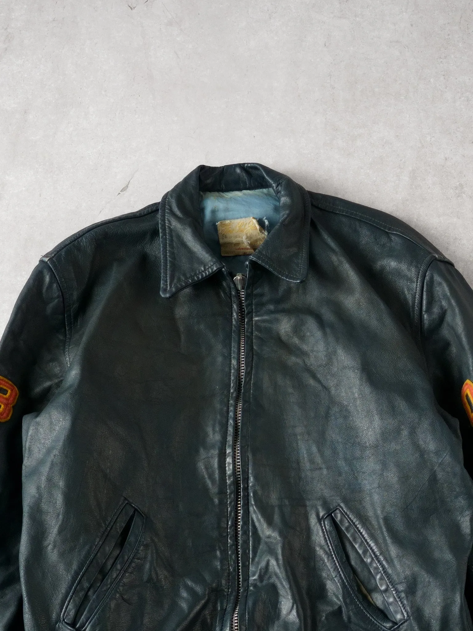 Vintage 78' Blue UNG Ontario Athletics Council #8 Leather Jacket (M) sold by Rebalance Vintage product image thumbnail 3
