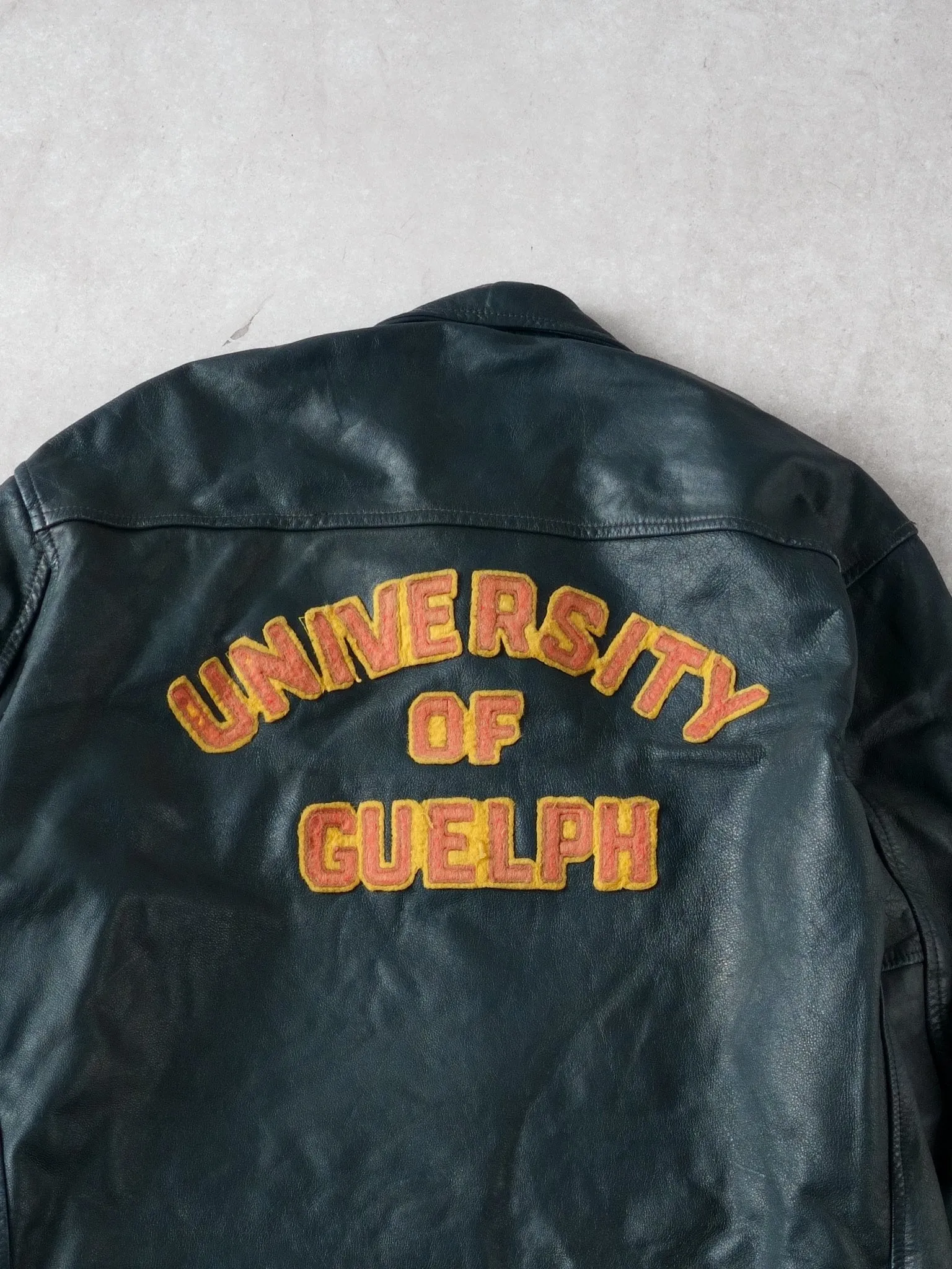 Vintage 78' Blue UNG Ontario Athletics Council #8 Leather Jacket (M) sold by Rebalance Vintage product image thumbnail 4