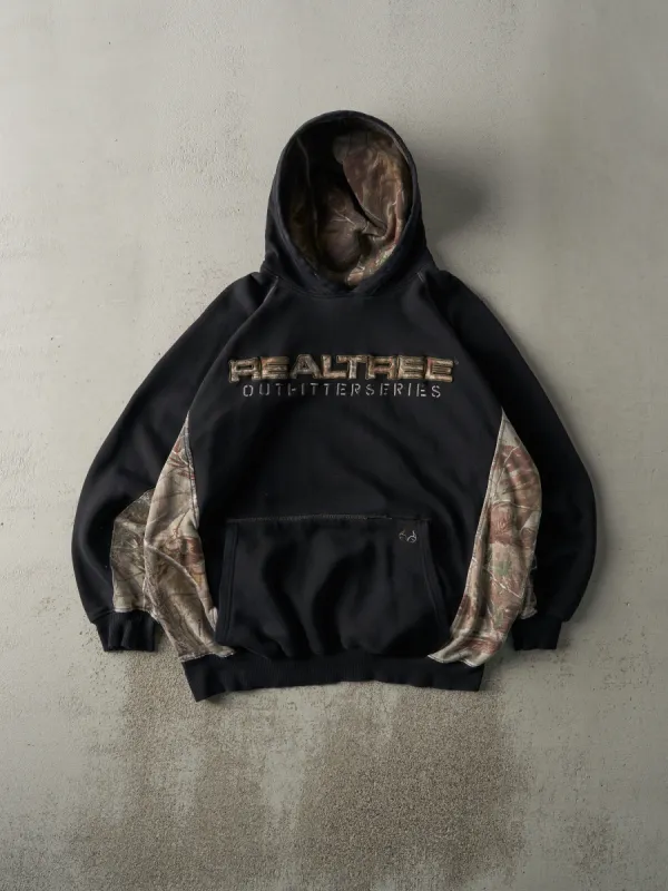 Vintage Y2K Black Embroidered Realtree Camo Hoodie (L/XL) sold by Rebalance Vintage
