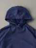 Vintage 90s Navy Blue Blank Hoodie (L) sold by Rebalance Vintage