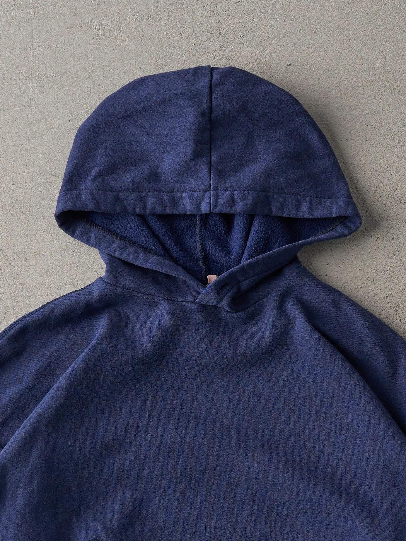 Vintage 90s Navy Blue Blank Hoodie (L) sold by Rebalance Vintage product image thumbnail 2