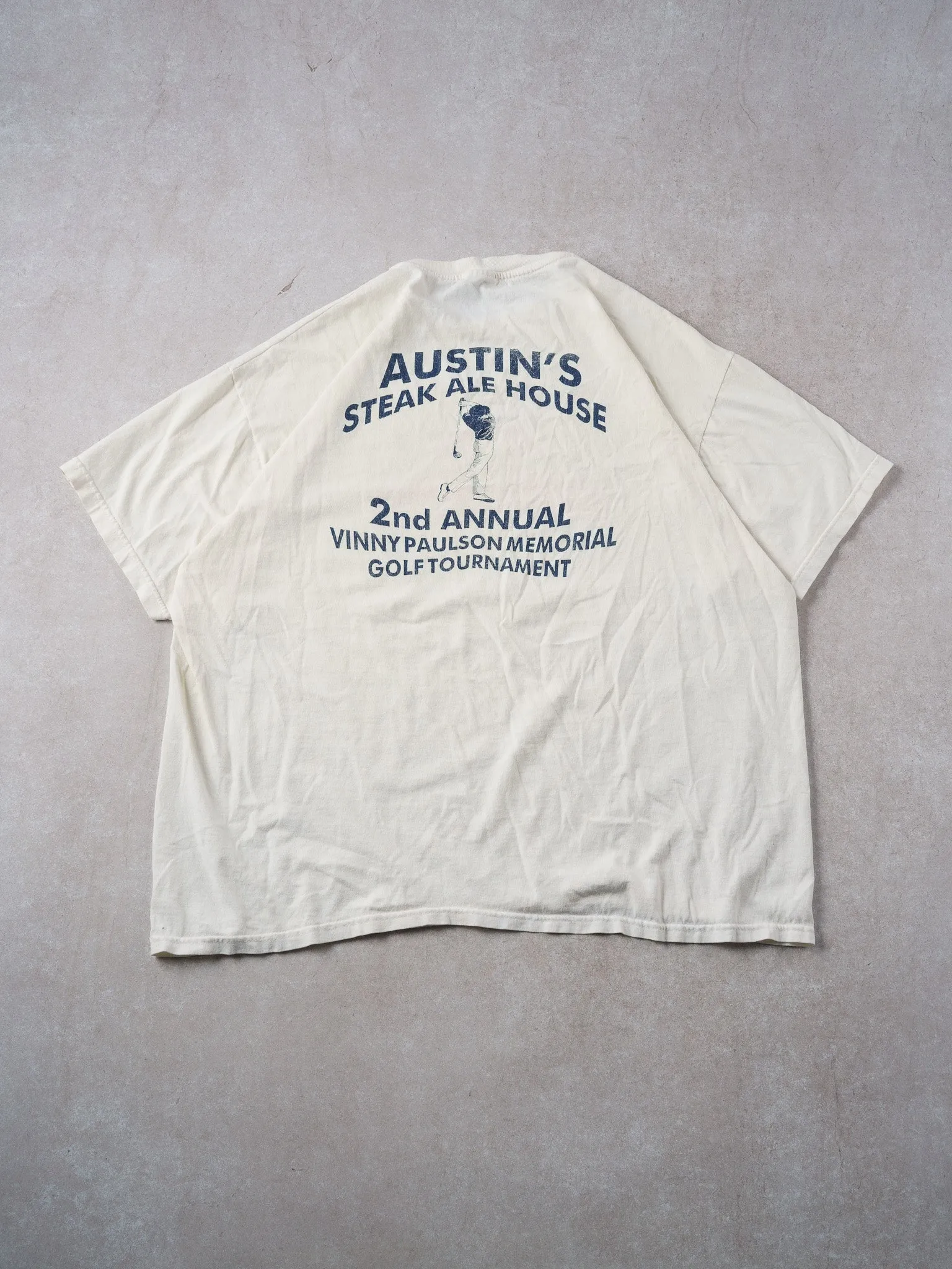 Vintage 90s Cream Budweiser X Austin Steak Ale House Graphic Tee (L) sold by Rebalance Vintage product image thumbnail 3