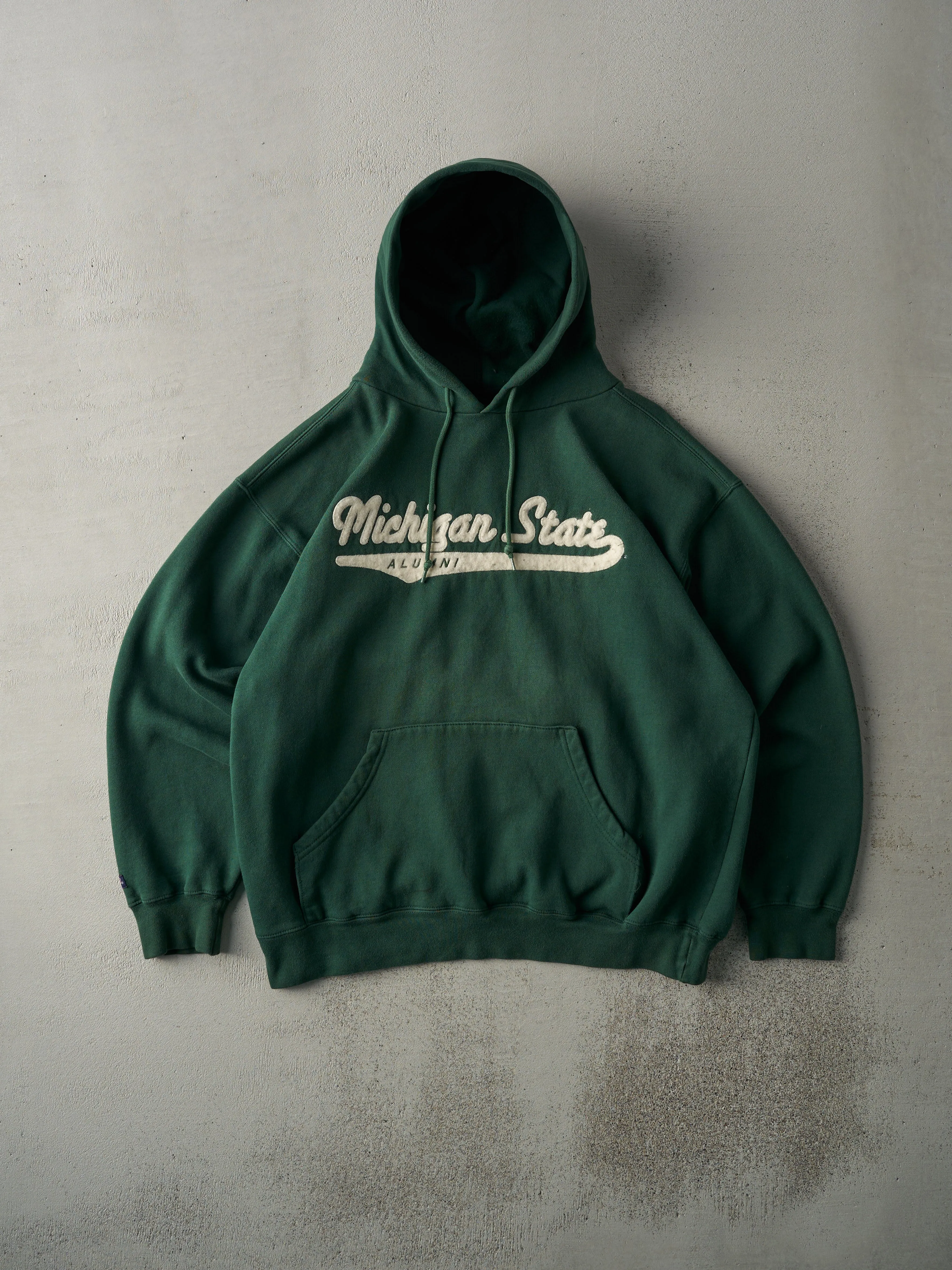 Vintage 90s Forest Green Michigan State Hoodie (L) sold by Rebalance Vintage