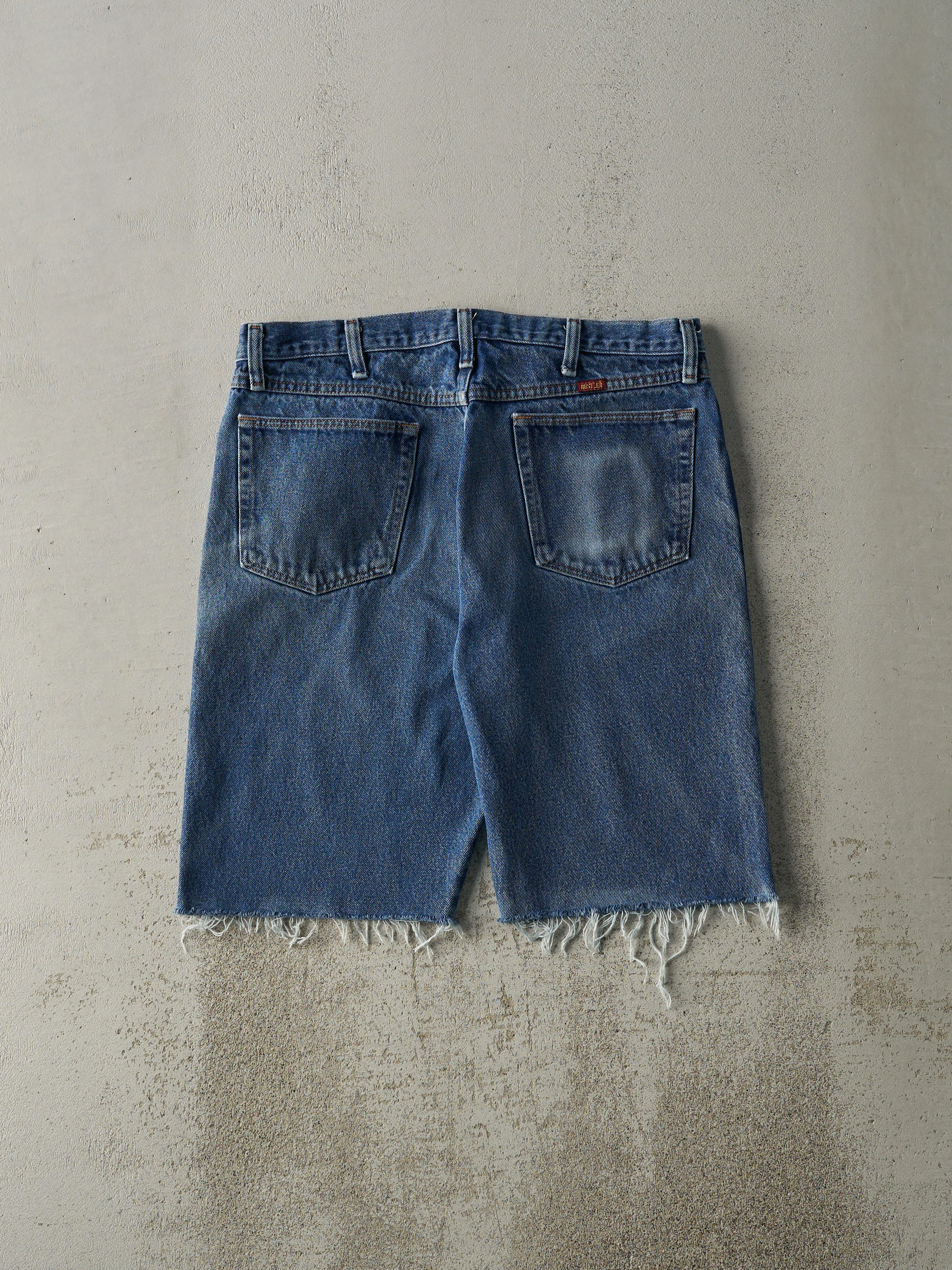 Vintage Y2K Mid Wash Rustler Cut Off Jean Shorts (35x10.5) sold by Rebalance Vintage product image thumbnail 3