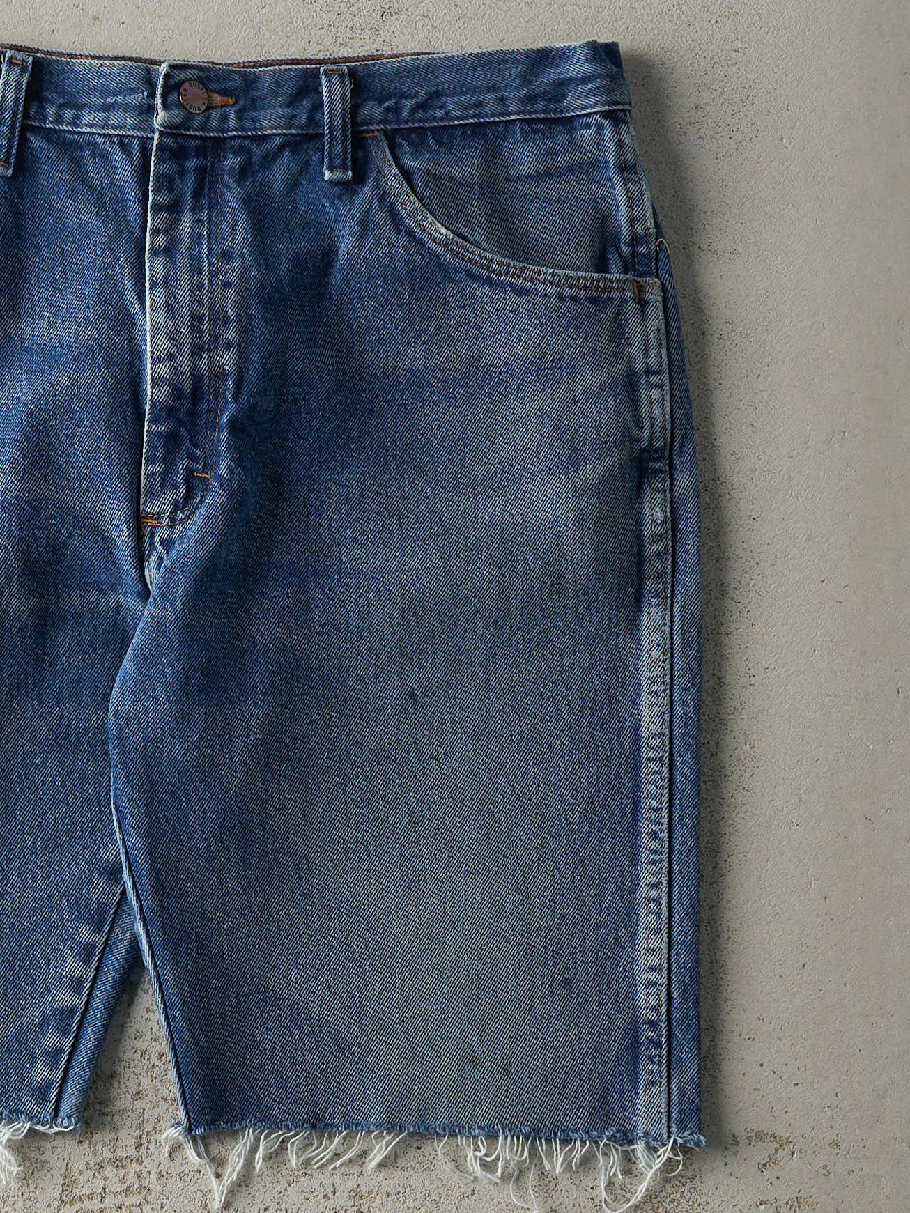 Vintage Y2K Mid Wash Rustler Cut Off Jean Shorts (35x10.5) sold by Rebalance Vintage product image thumbnail 4