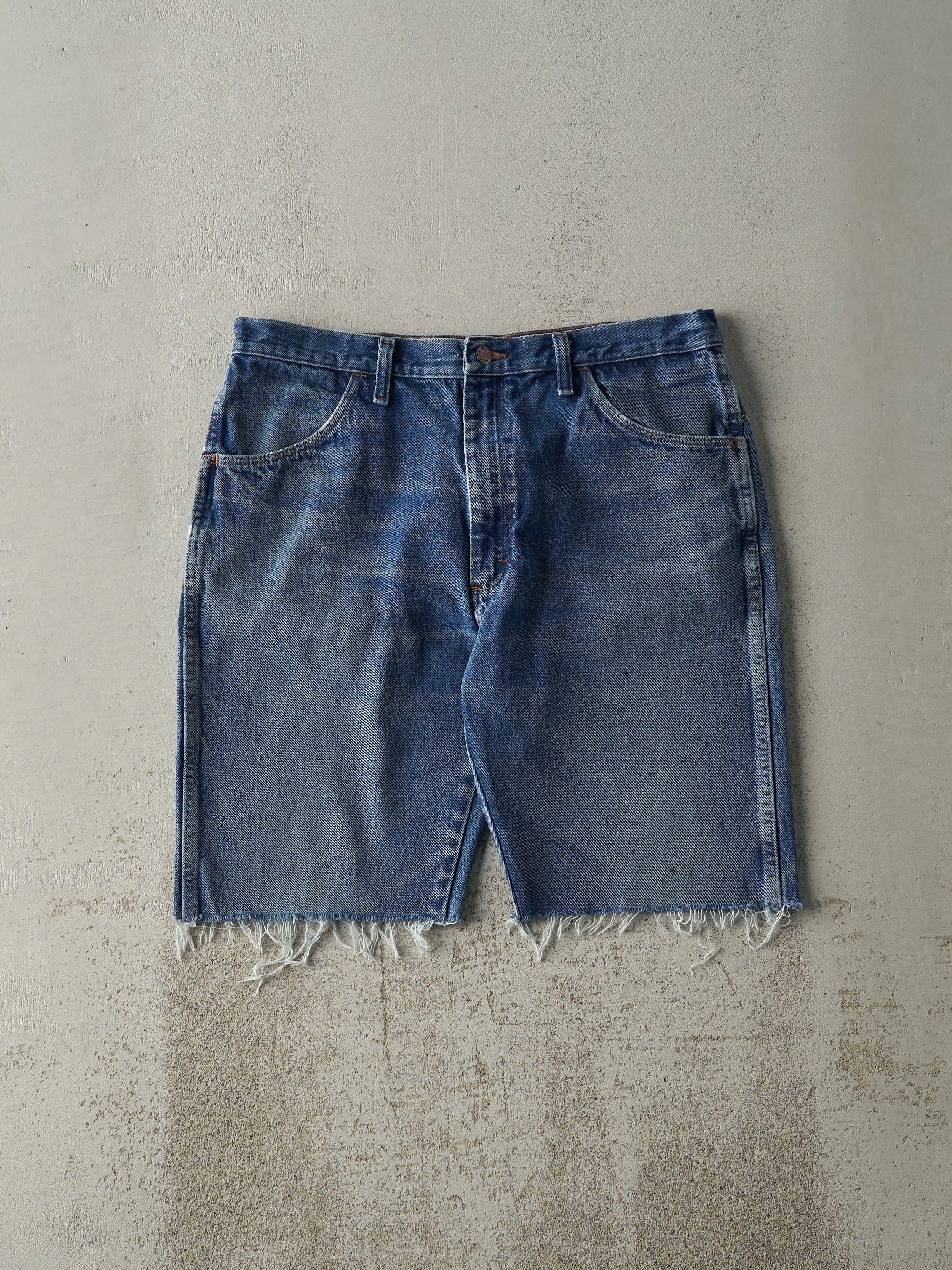 Vintage Y2K Mid Wash Rustler Cut Off Jean Shorts (35x10.5) sold by Rebalance Vintage
