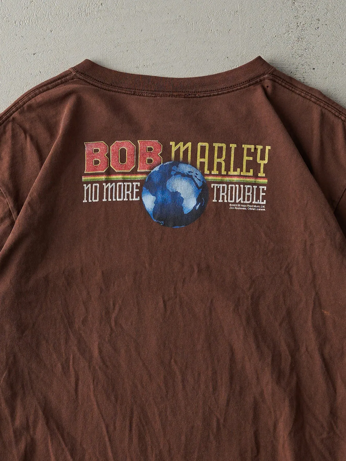 Vintage 03' Chocolate Brown Bob Marley "No More Trouble" Tee (M) sold by Rebalance Vintage product image thumbnail 5