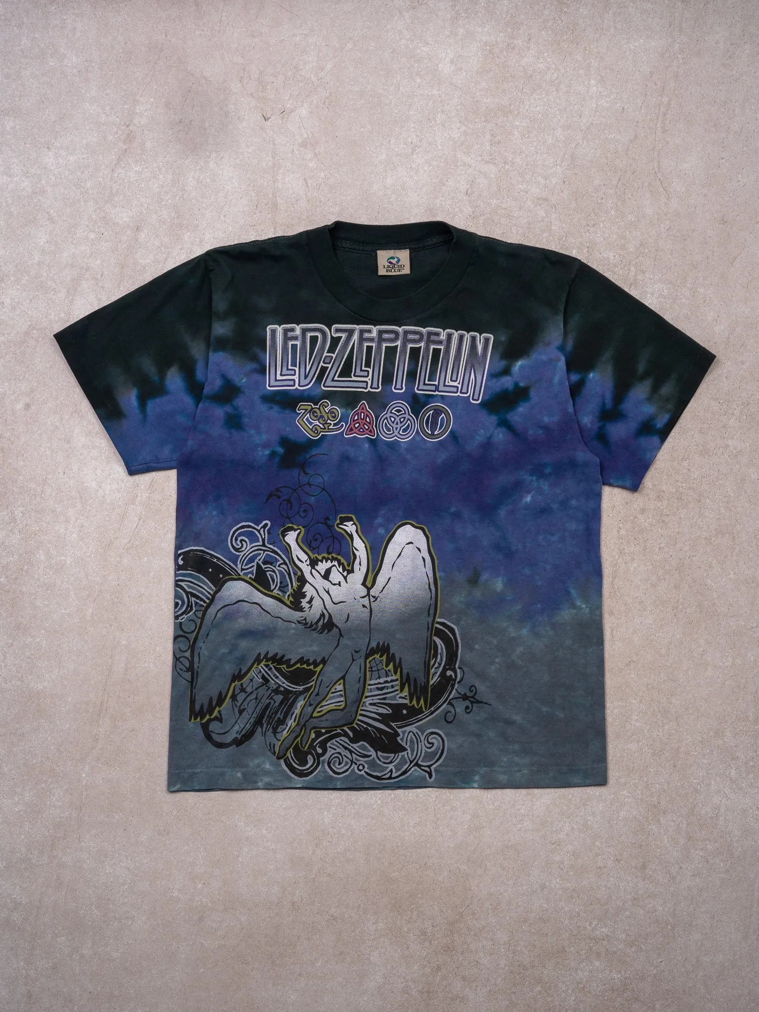 Vintage Rare Led Zeppelin Icarus x Liquid Blue Tee (S) sold by Rebalance Vintage