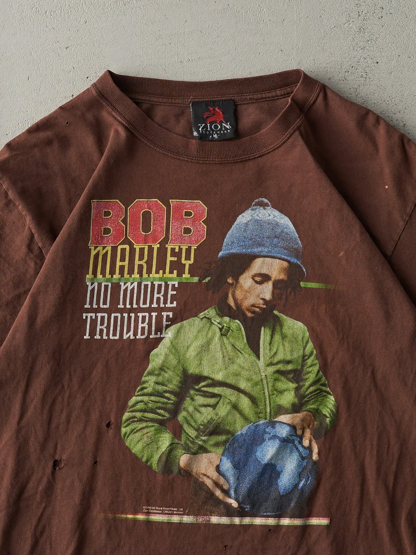 Vintage 03' Chocolate Brown Bob Marley "No More Trouble" Tee (M) sold by Rebalance Vintage product image thumbnail 3