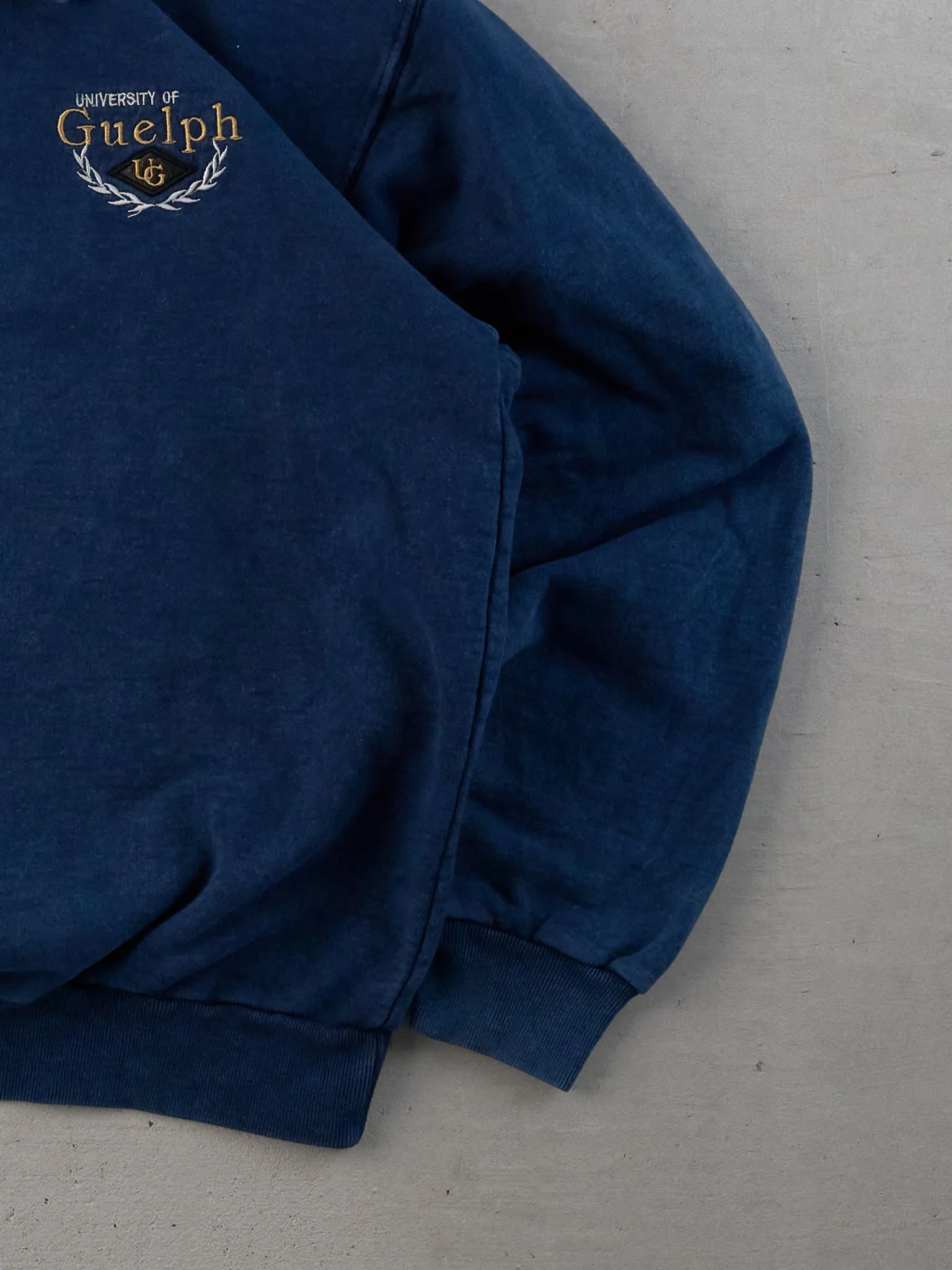 Vintage 90s Washed Blue University Of Guelph Collared 1/4 Zip (L) sold by Rebalance Vintage product image thumbnail 3