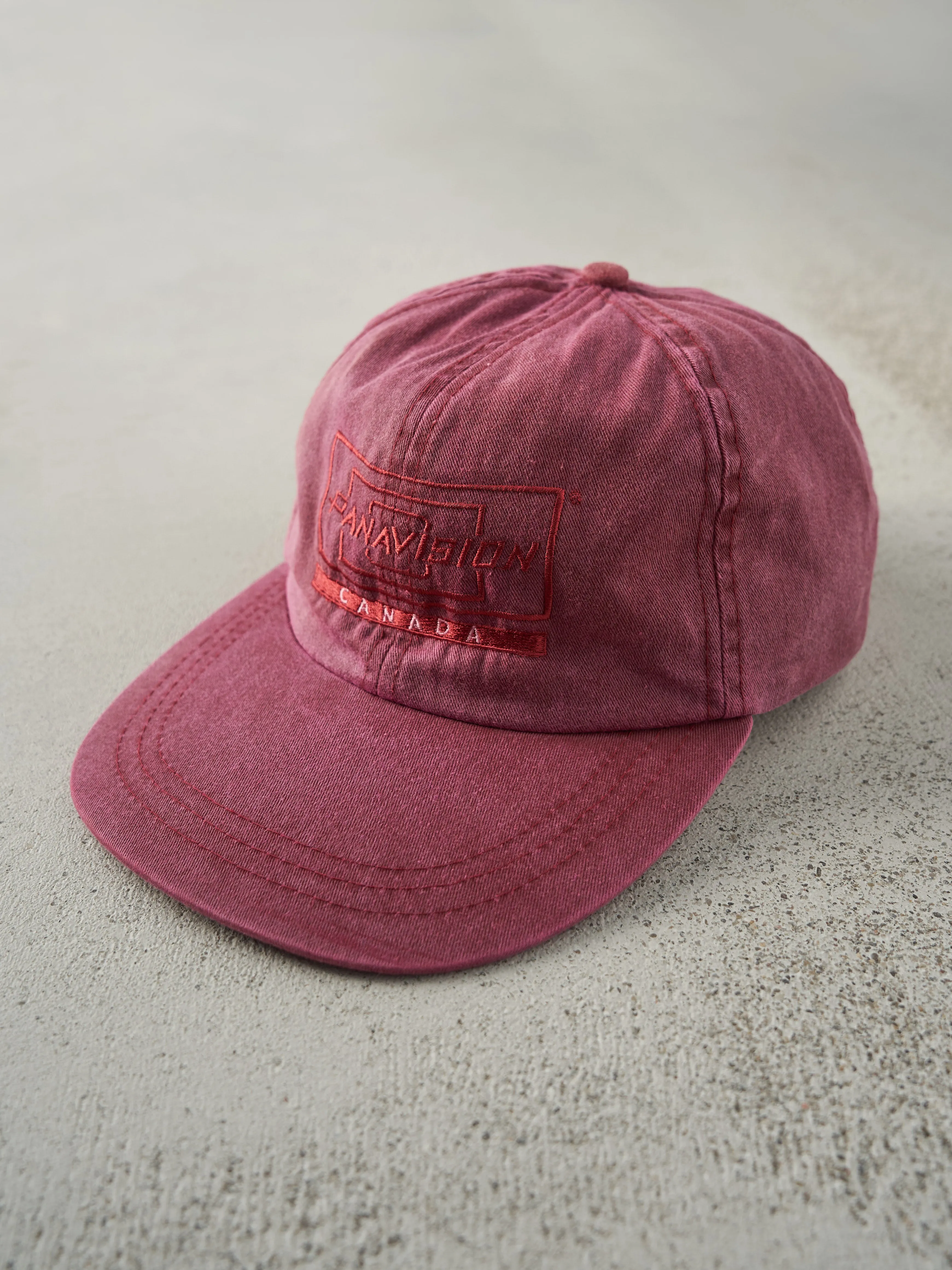 Vintage 97' Red Embroidered Panavision Canada Leather Strap Back Hat sold by Rebalance Vintage product image thumbnail 2